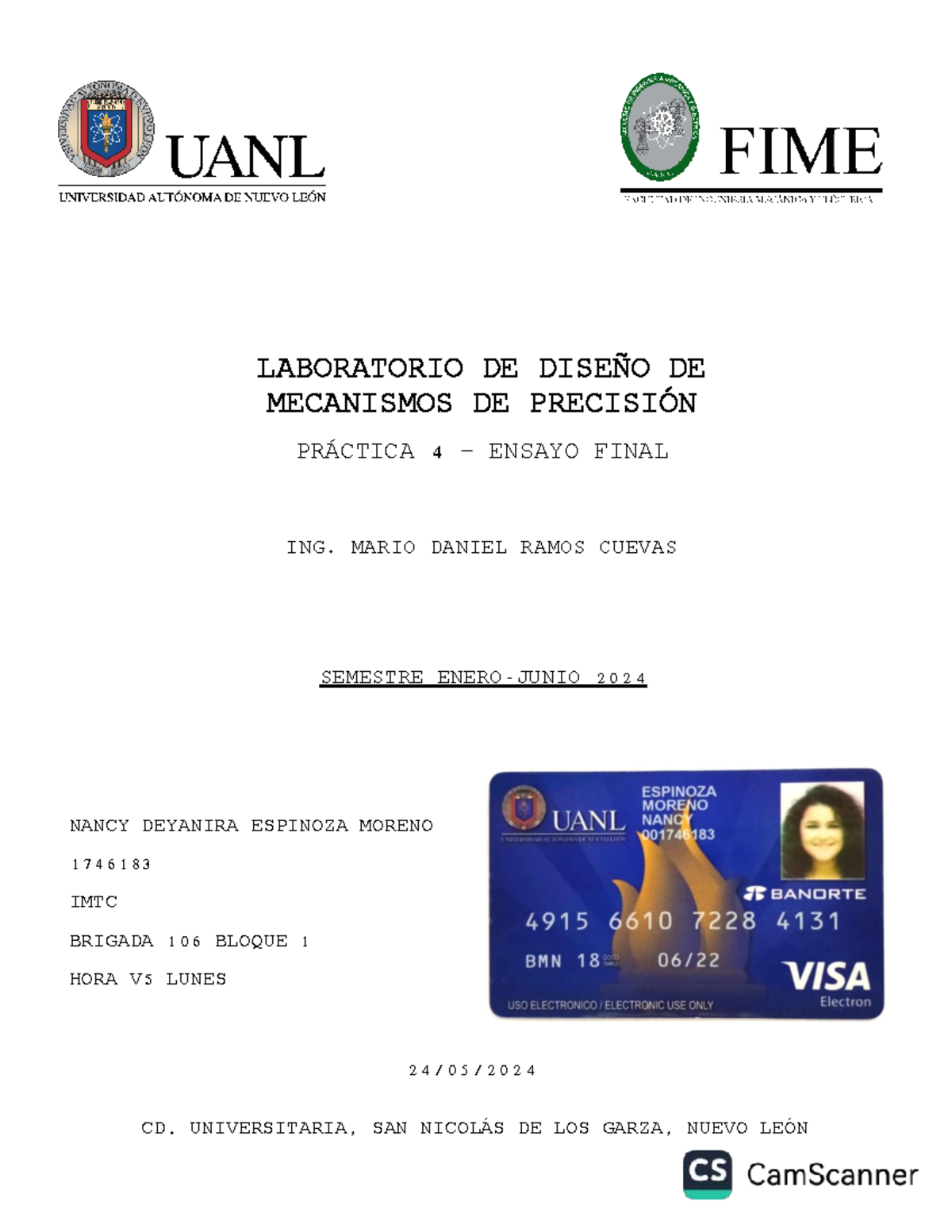 Practica 4 dmp 1746183 - fjsbfioe - Diseño De Mecanismos De Precisión Y ...