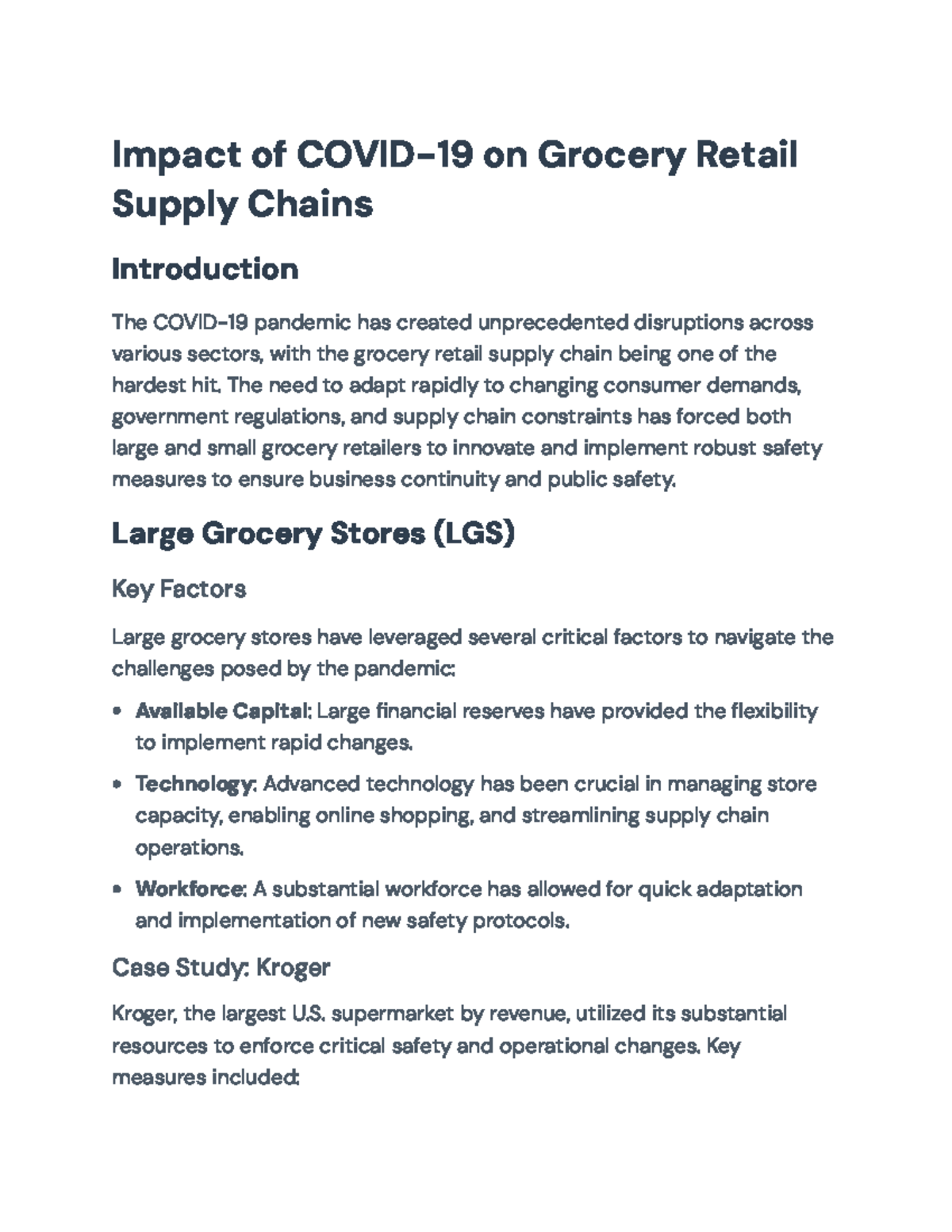 Impact of COVID-19 on Grocery Retail Supply Chains - Impact of COVID-19 ...