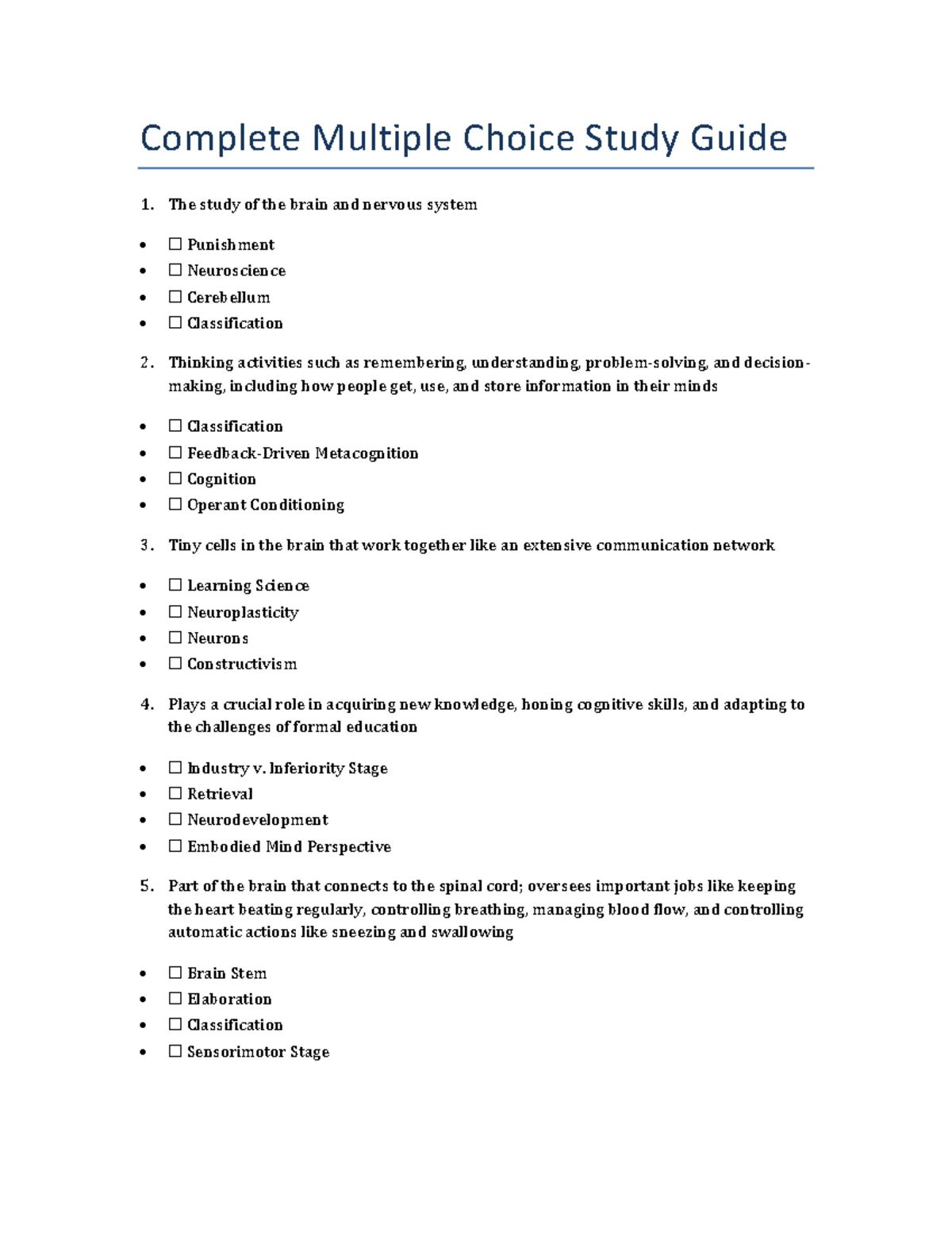 D664 Study Guide: Brain Science & Learning Strategies Overview - Studocu