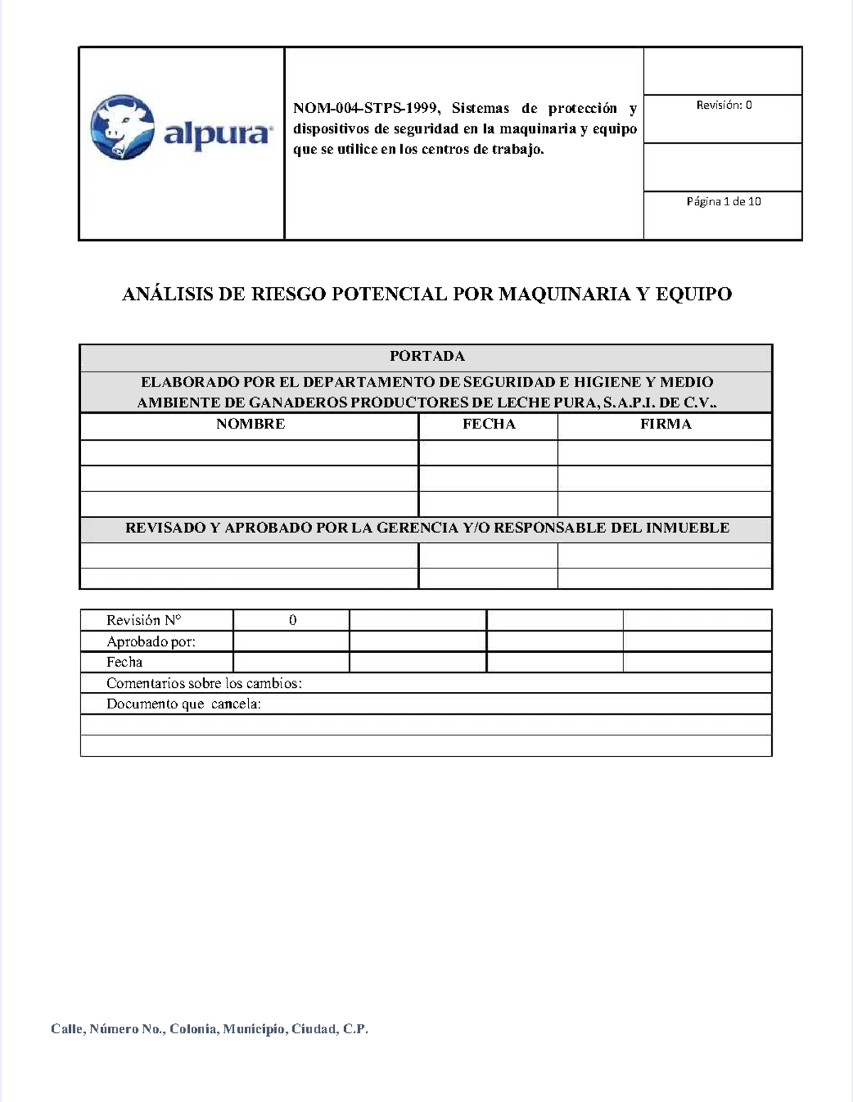 Análisis de Riesgo Potencial por Maquinaria y Equipo - NOM 004 STPS ...
