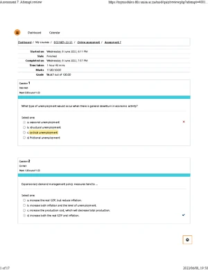 Assessment 1 Attempt review - Started on Monday, 7 March 2022, 12:31 AM ...