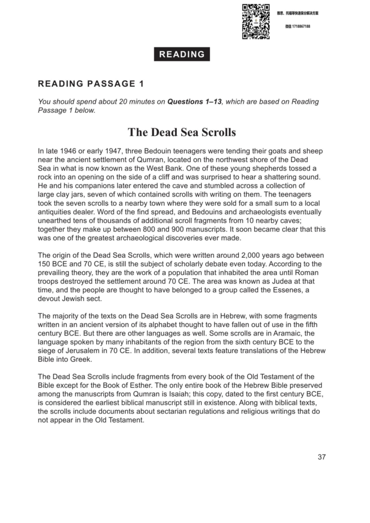 2 WE 1718867188 IELTS Reading Practice Test - Studocu