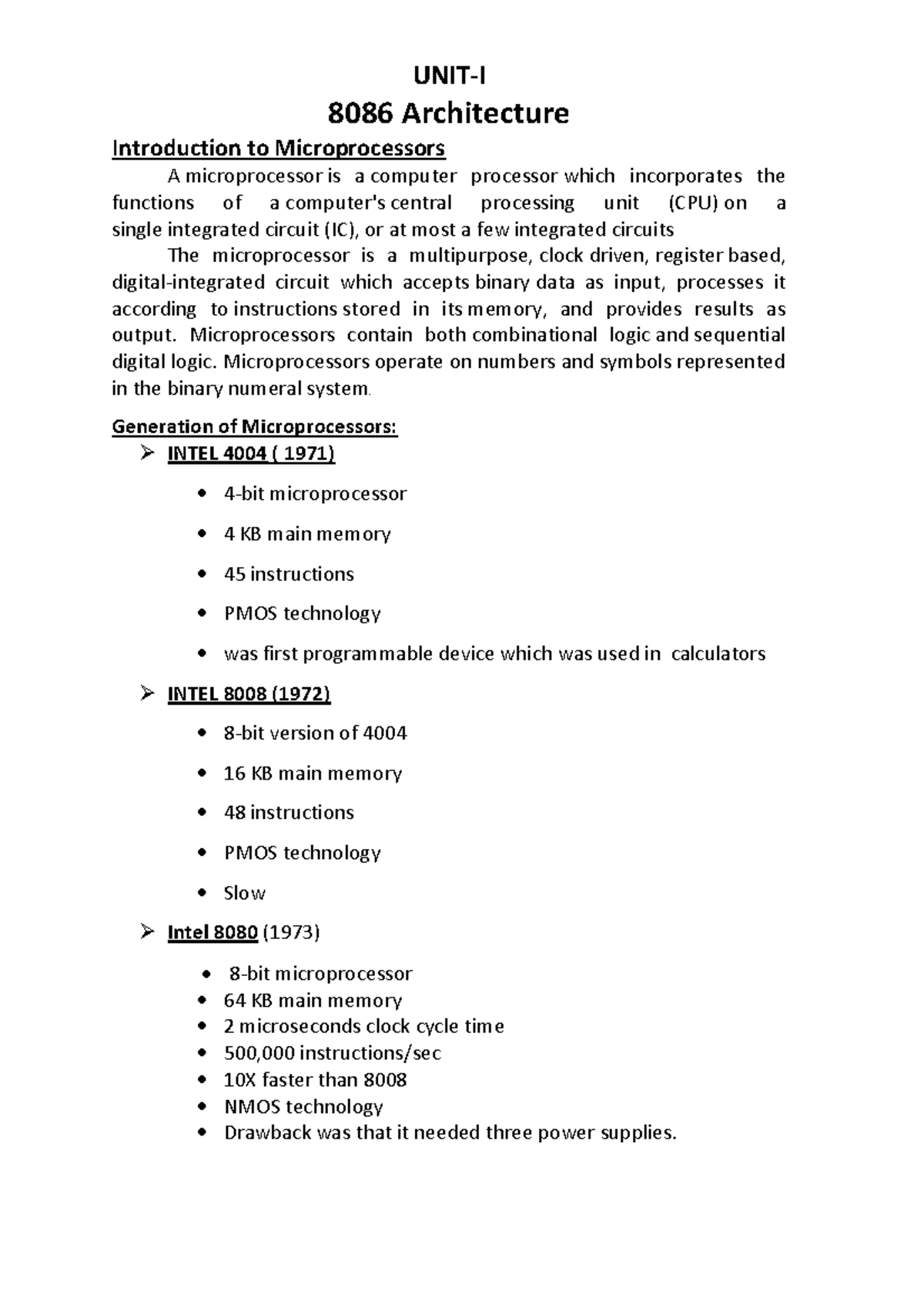 8086 Architecture: Introduction to Microprocessors (MPMC Digital Notes ...