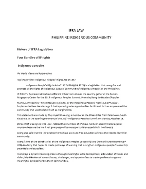 PIC Module 3 IPRA - for your reference - I. UNIT TITLE/CHAPTER TITLE ...