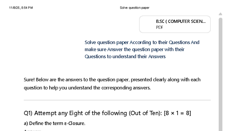 TCS 2024 November - B.Sc Computer Science Question Paper Solutions ...