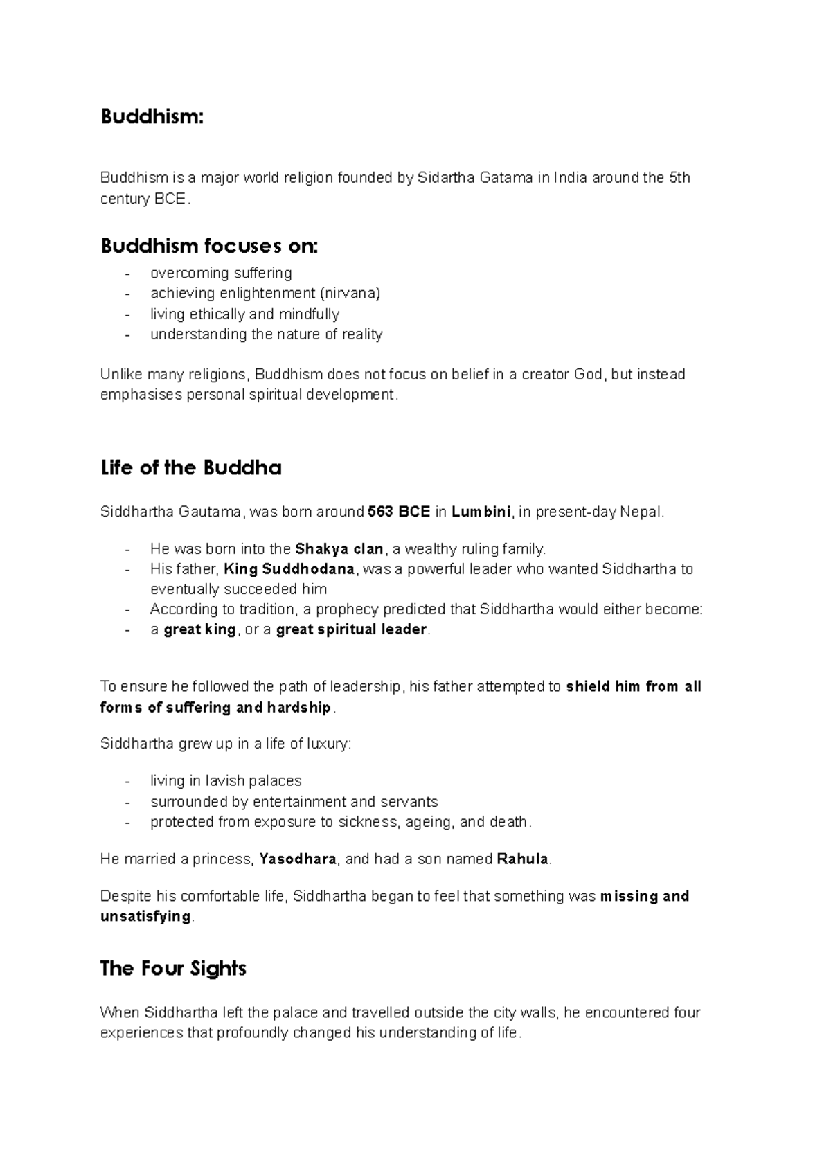 Buddhism Overview: Key Teachings and Practices (REL101) - Studocu
