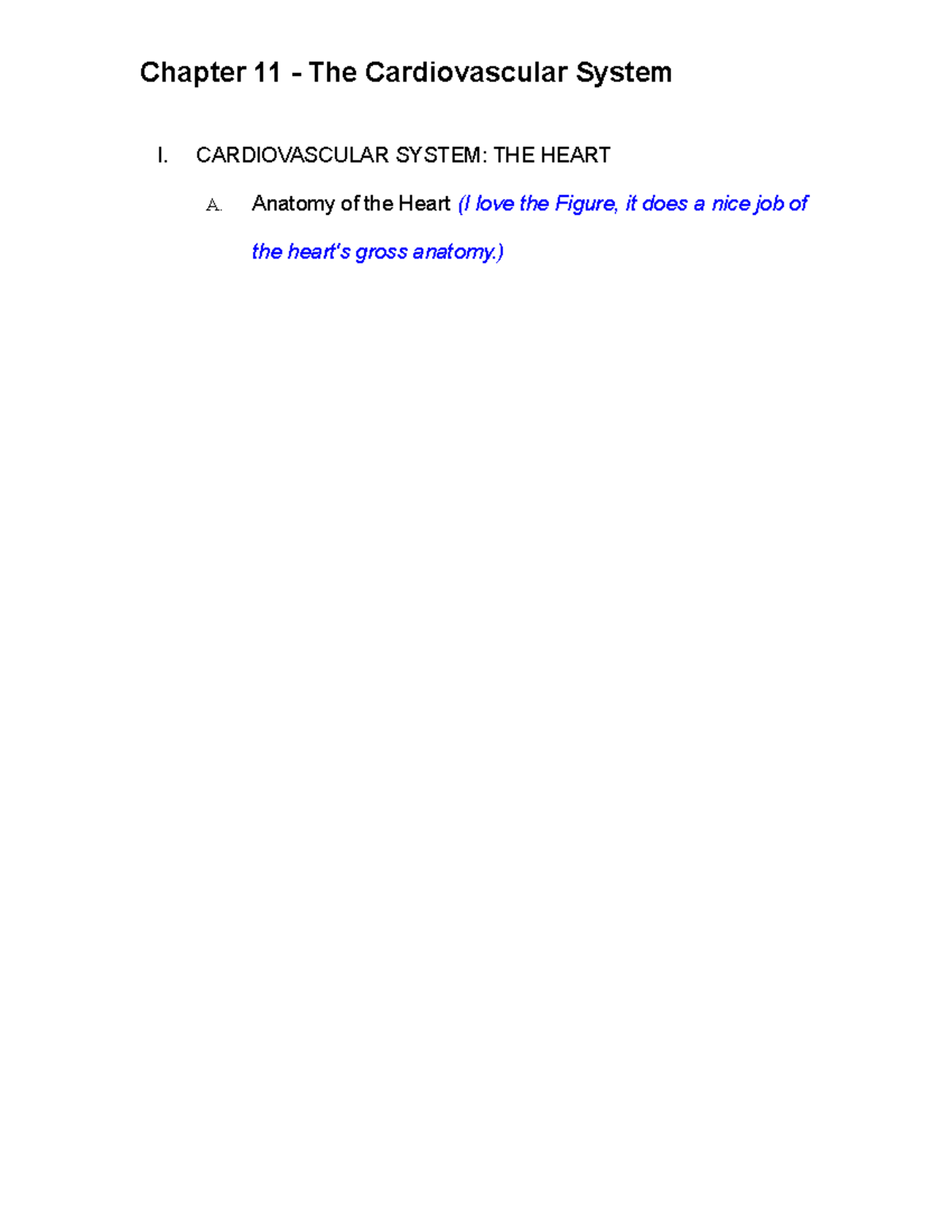 Anatomy & Physiology - BIO136 - Cardiovascular System Lecture Notes ...