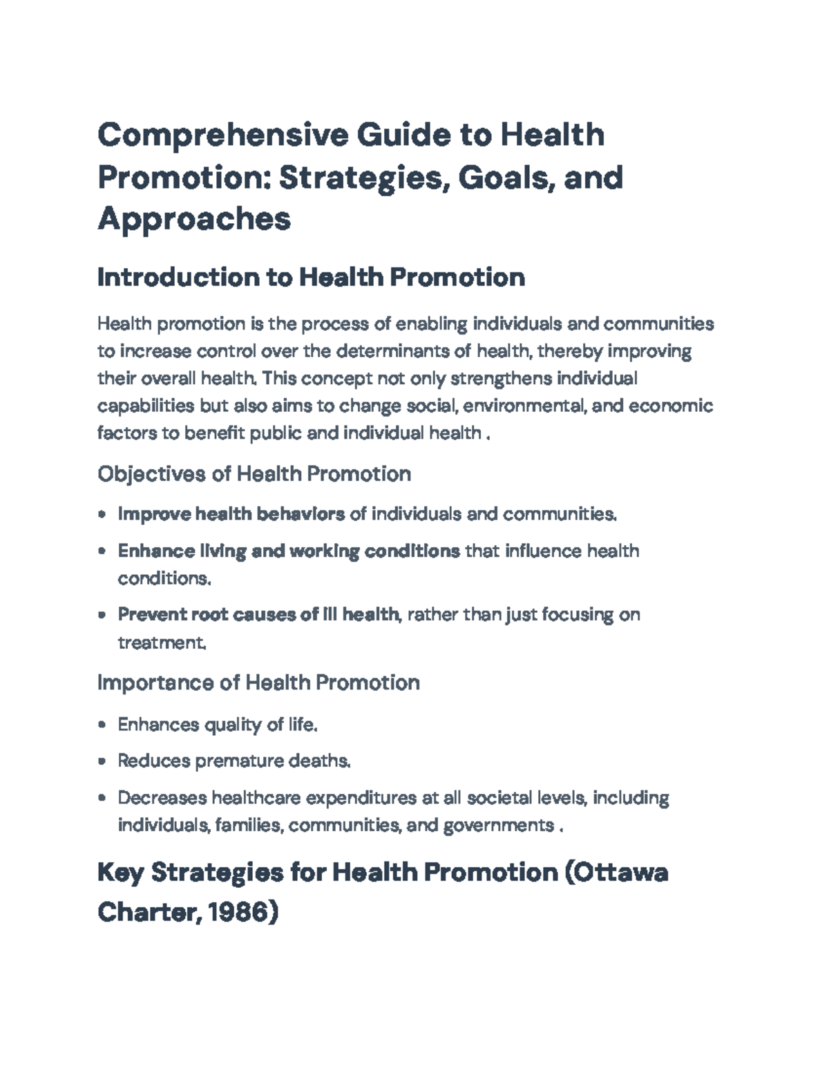 Comprehensive Guide to Health Promotion Strategies and Approaches ...