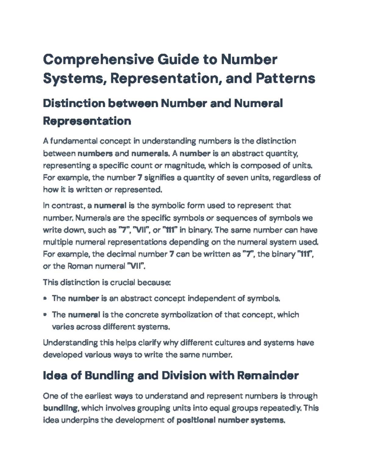 Comprehensive Guide to Number Systems, Representation, and Patterns ...
