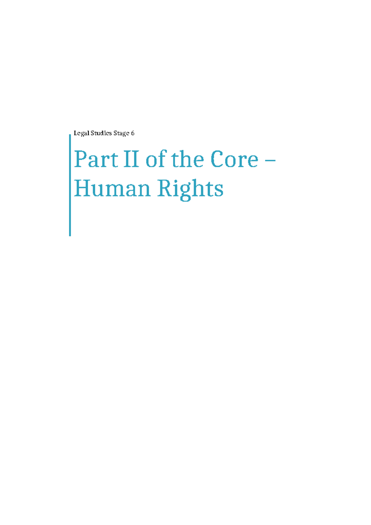 Study Notes - Human Rights - Legal Studies Stage 6 Part II of the Core ...