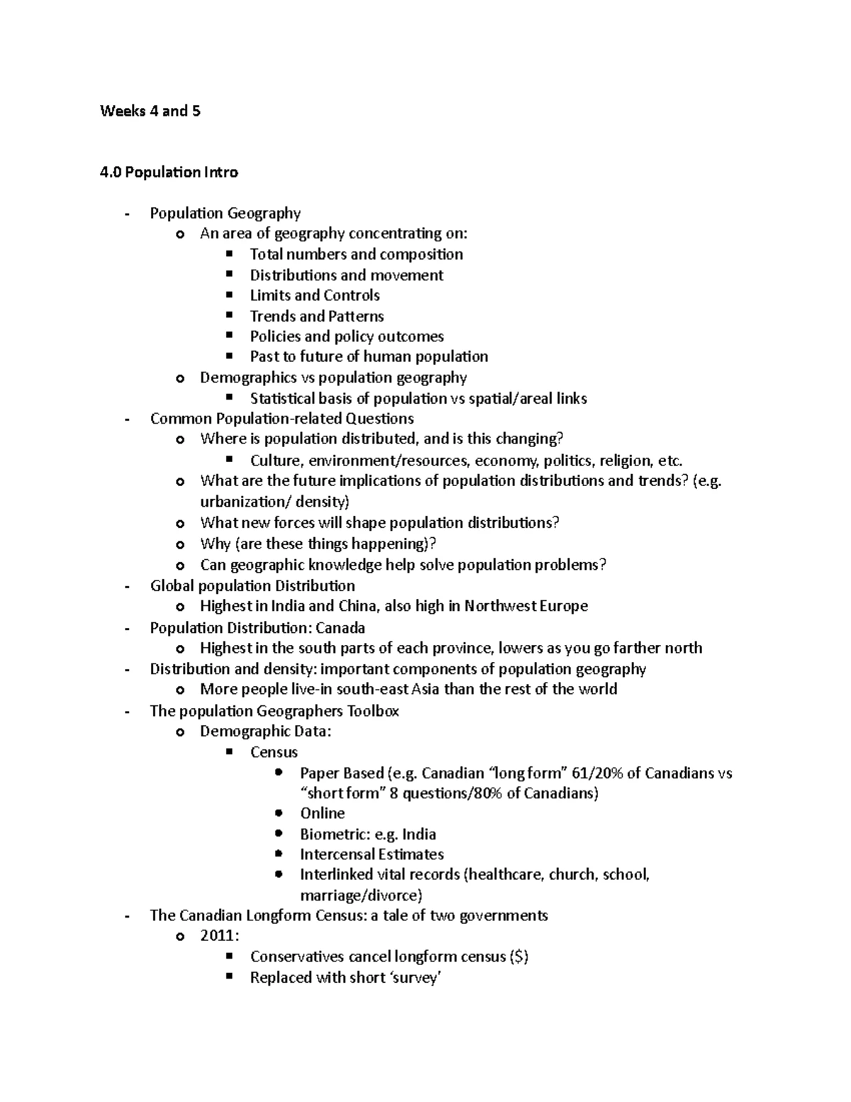 GEOG 101 Lecture Notes: Key Topics in Geography and Urbanization - Studocu