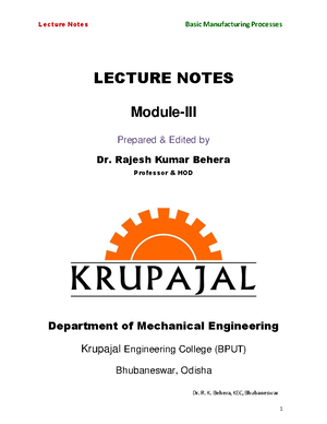 LECTURE NOTES: Ferrous Metallurgy I (Th4) - Course Overview and Key ...