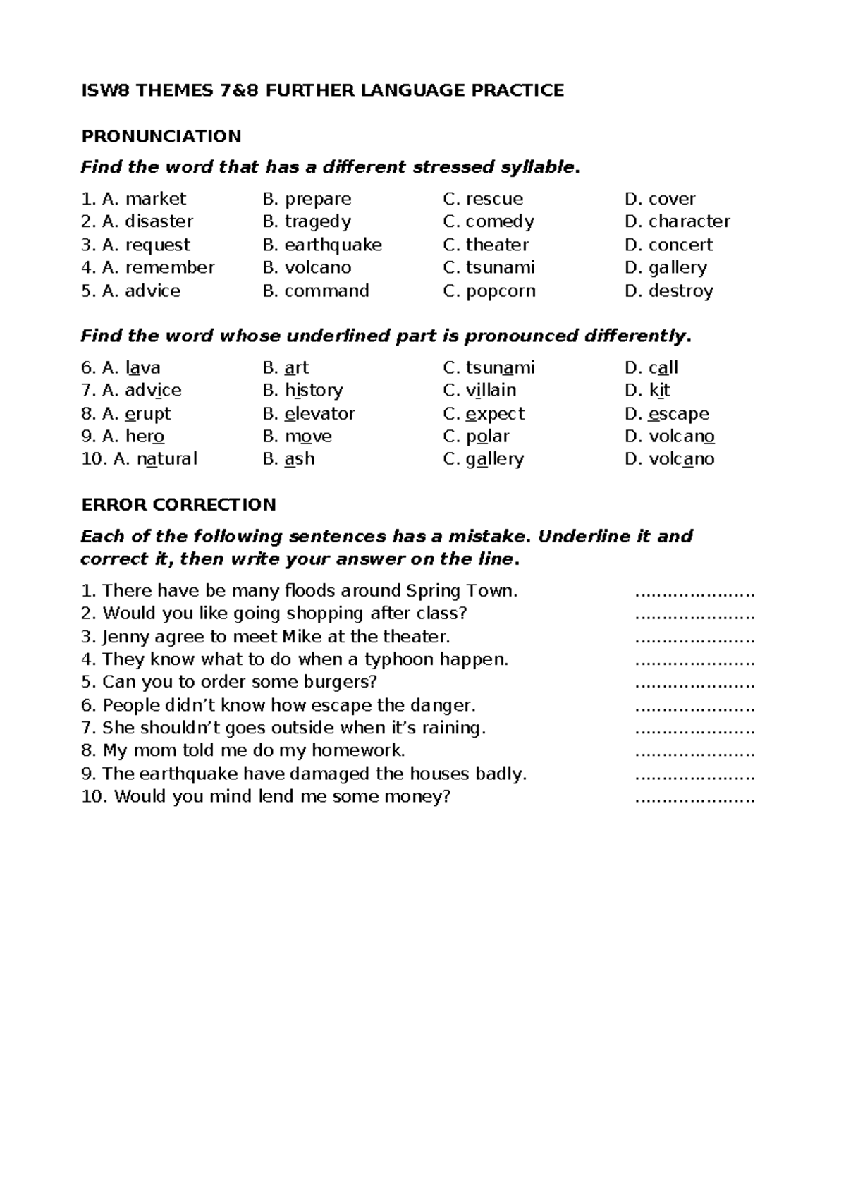 SW8 Themes 7&8 Language Practice with Answers - Studocu
