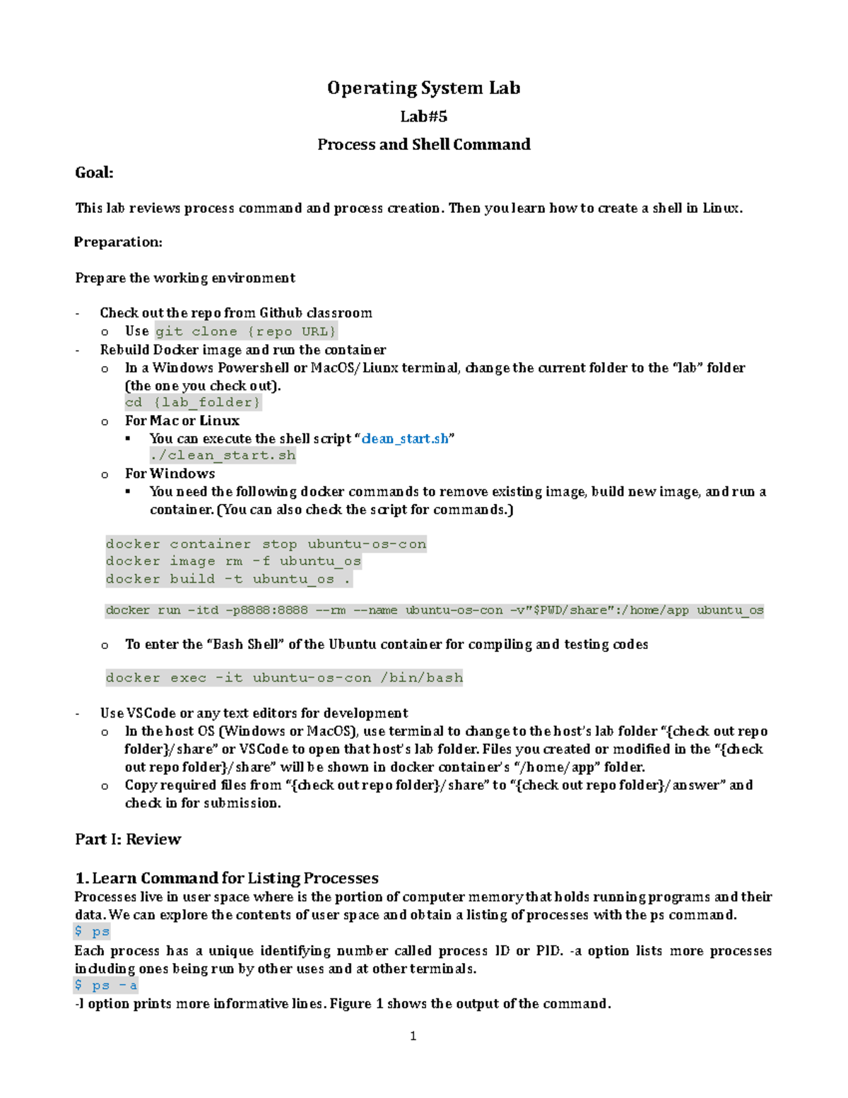 Operating System Lab #5: Process Management & Shell Creation Guide ...