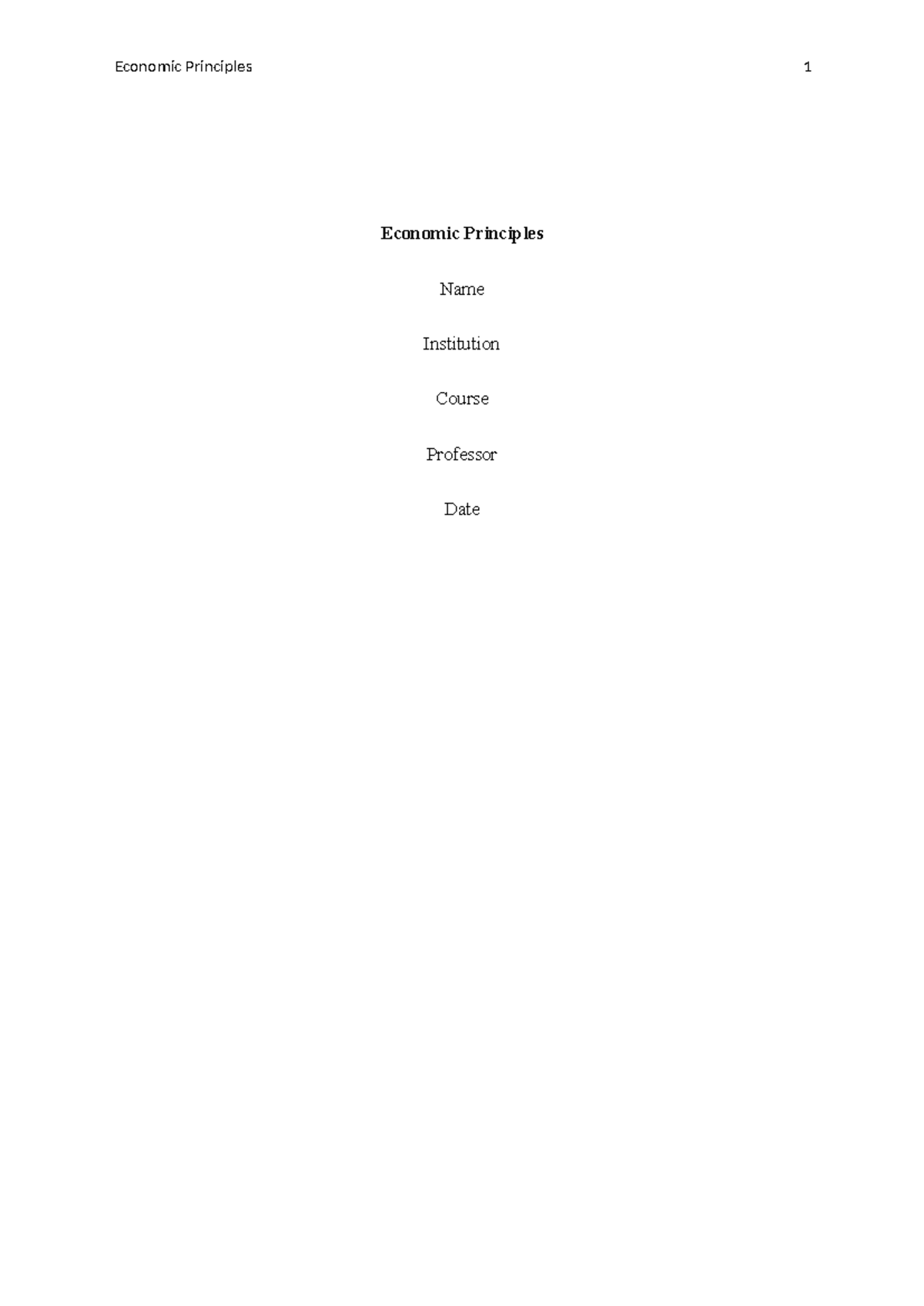 Economic Principles 1: Key Concepts and Analysis Summary - Studocu