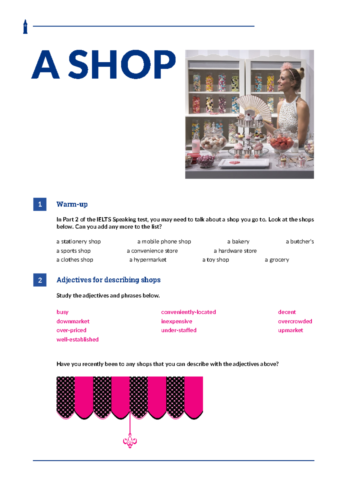 A-shop-british-english-student - A SHOP 1 Warm-up In Part 2 of the ...