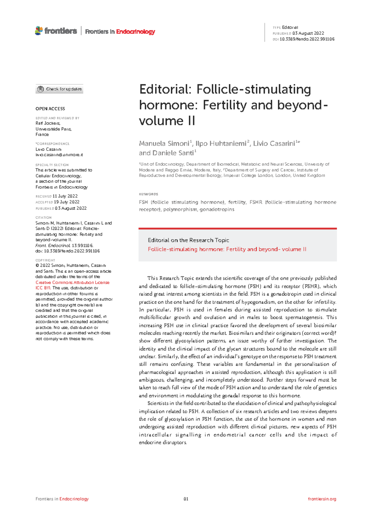 Visual Reference: Editorial Follicle Stimulating Hormone And Fertility Insights Fendo 13 991106