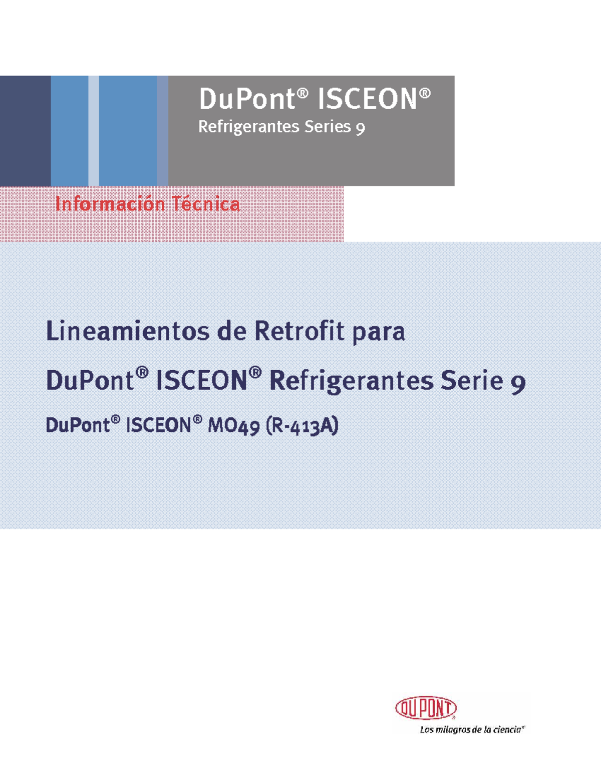 Guía de Reacondicionamiento para Refrigerantes ISCEON MO49 - Studocu
