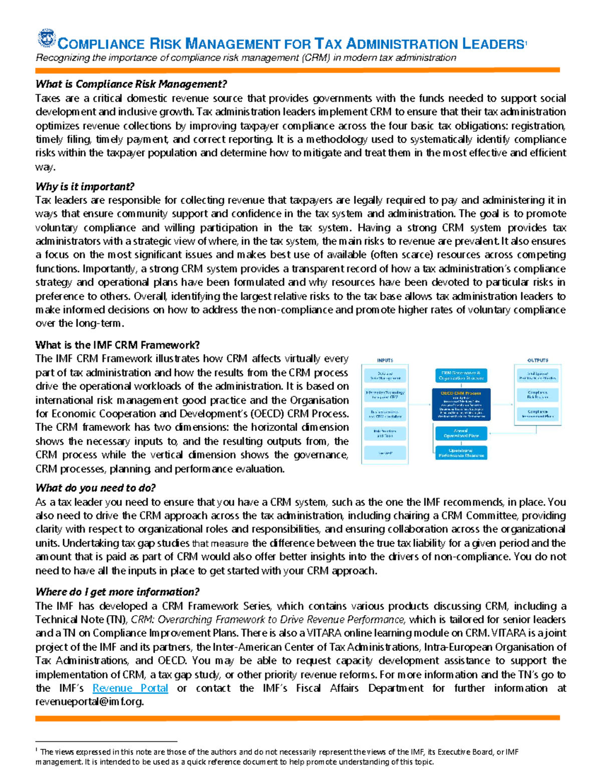 Compliance Risk Management in Tax Administration: A Guide for Leaders ...