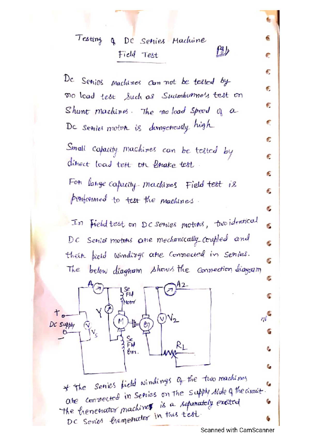 Field Test of DC Series Machines: Methodology and Efficiency Analysis ...