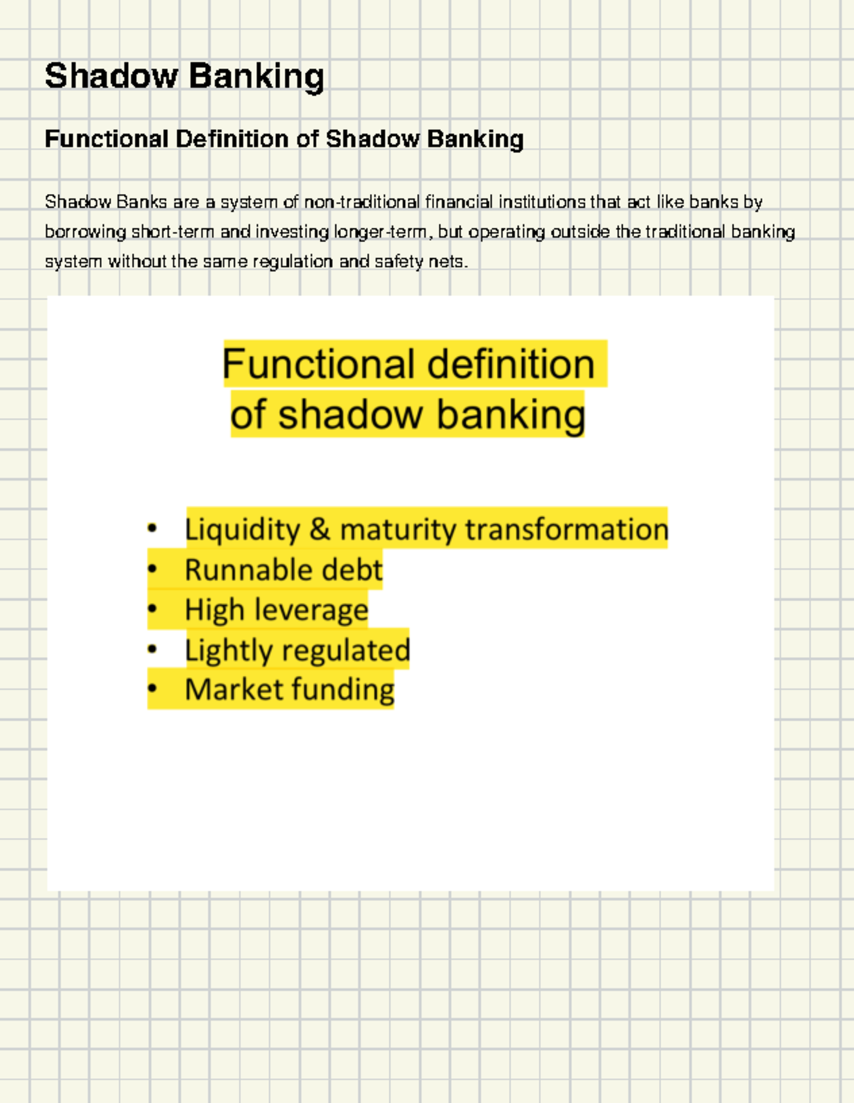Week 4 - Understanding Shadow Banking and Its Risks in Prudential ...