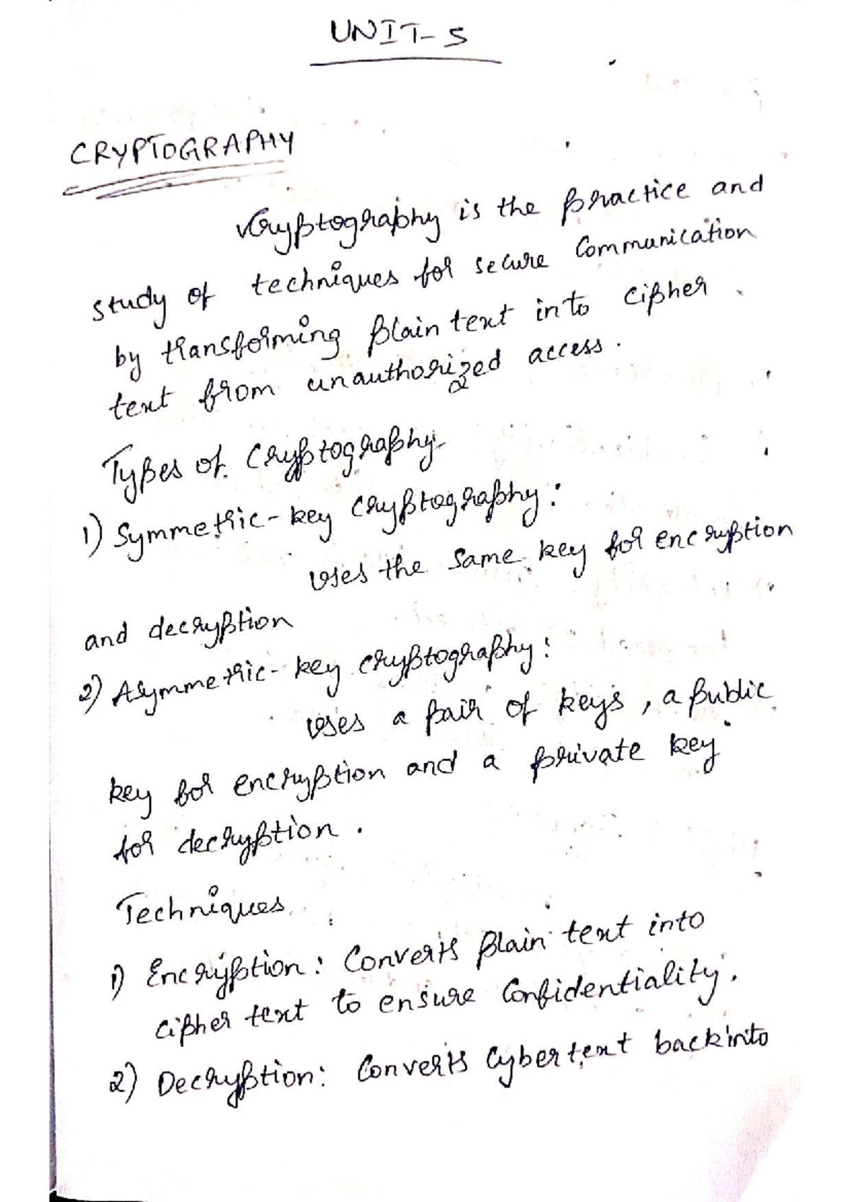 EH 5th Unit - Cryptography and Steganography Practice Notes - Studocu