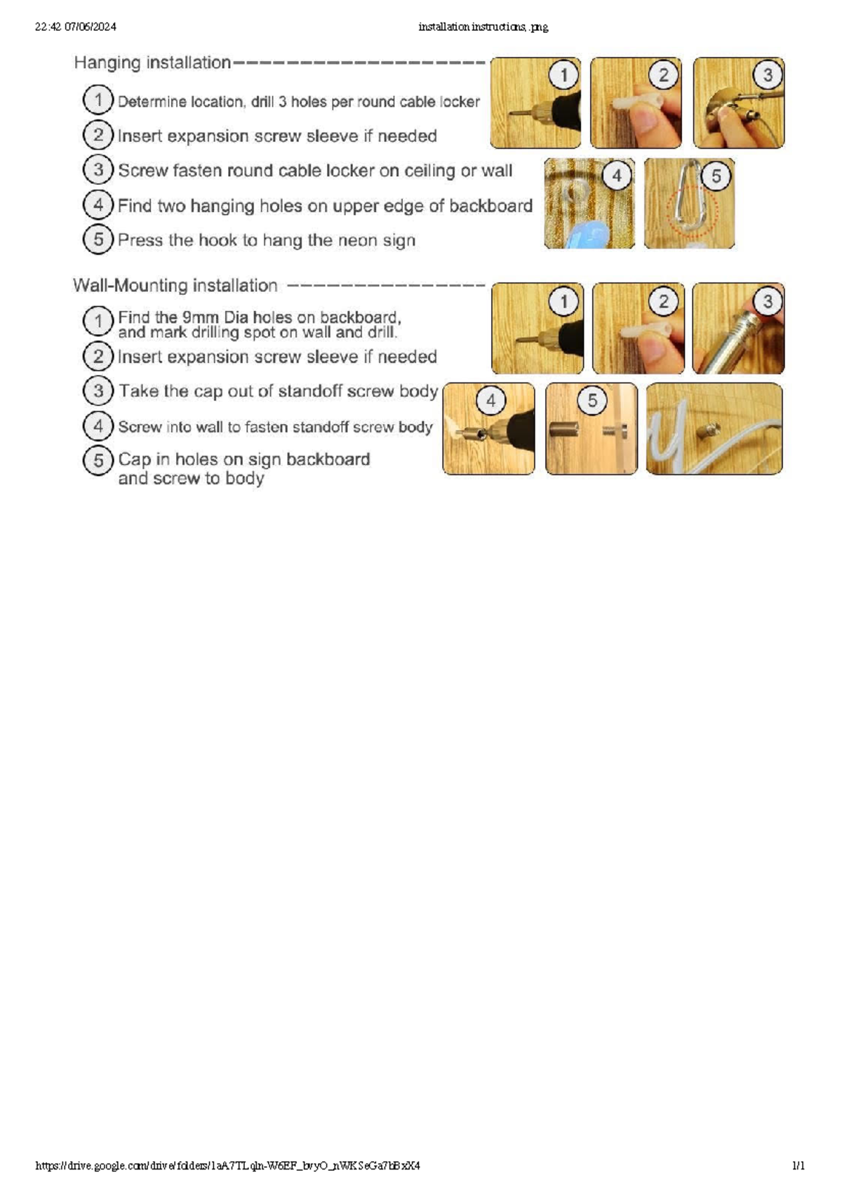 Installation instructions - png Hanging installation 1 2 3 1 Determine ...