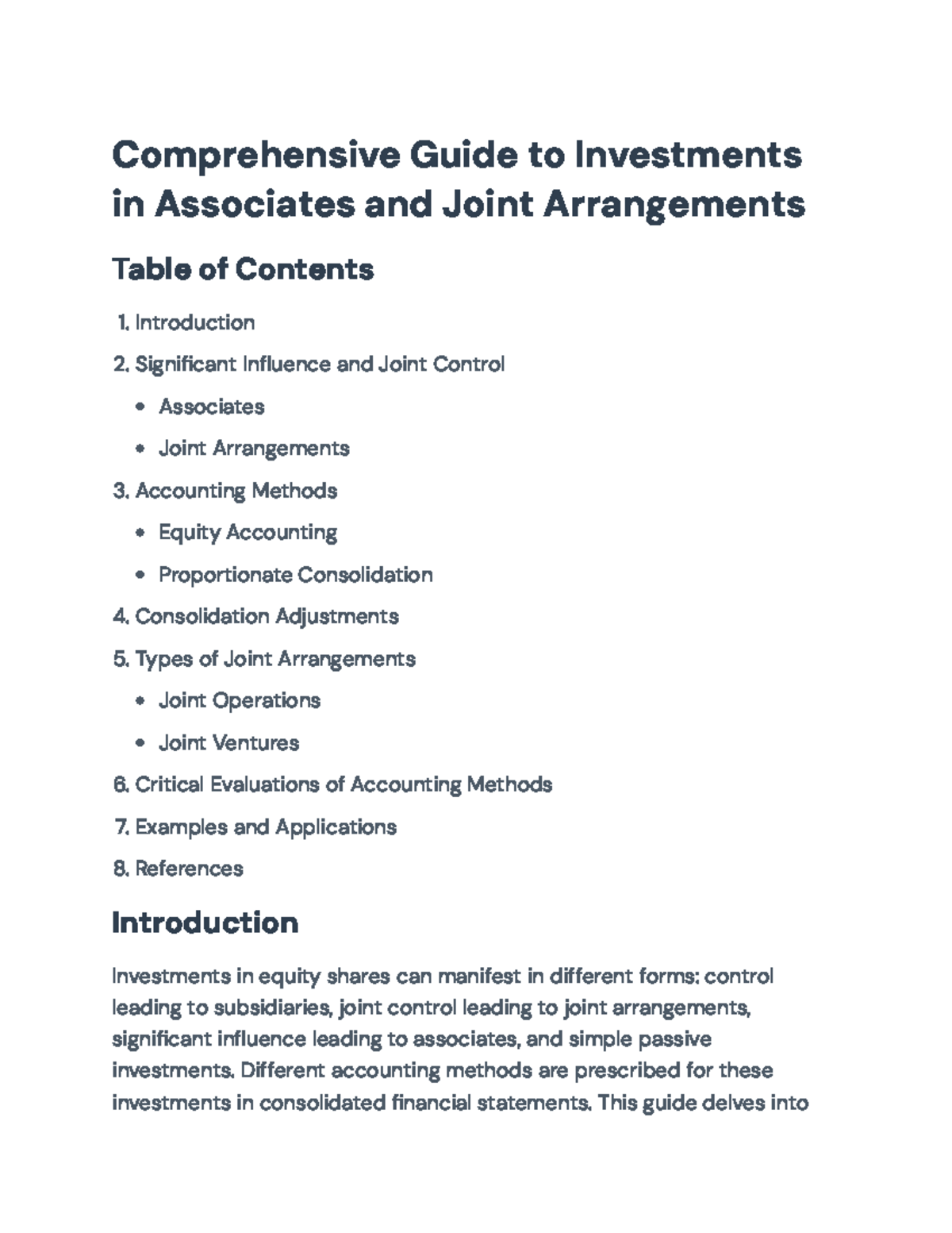 Comprehensive Guide to Investments in Associates and Joint Arrangements ...