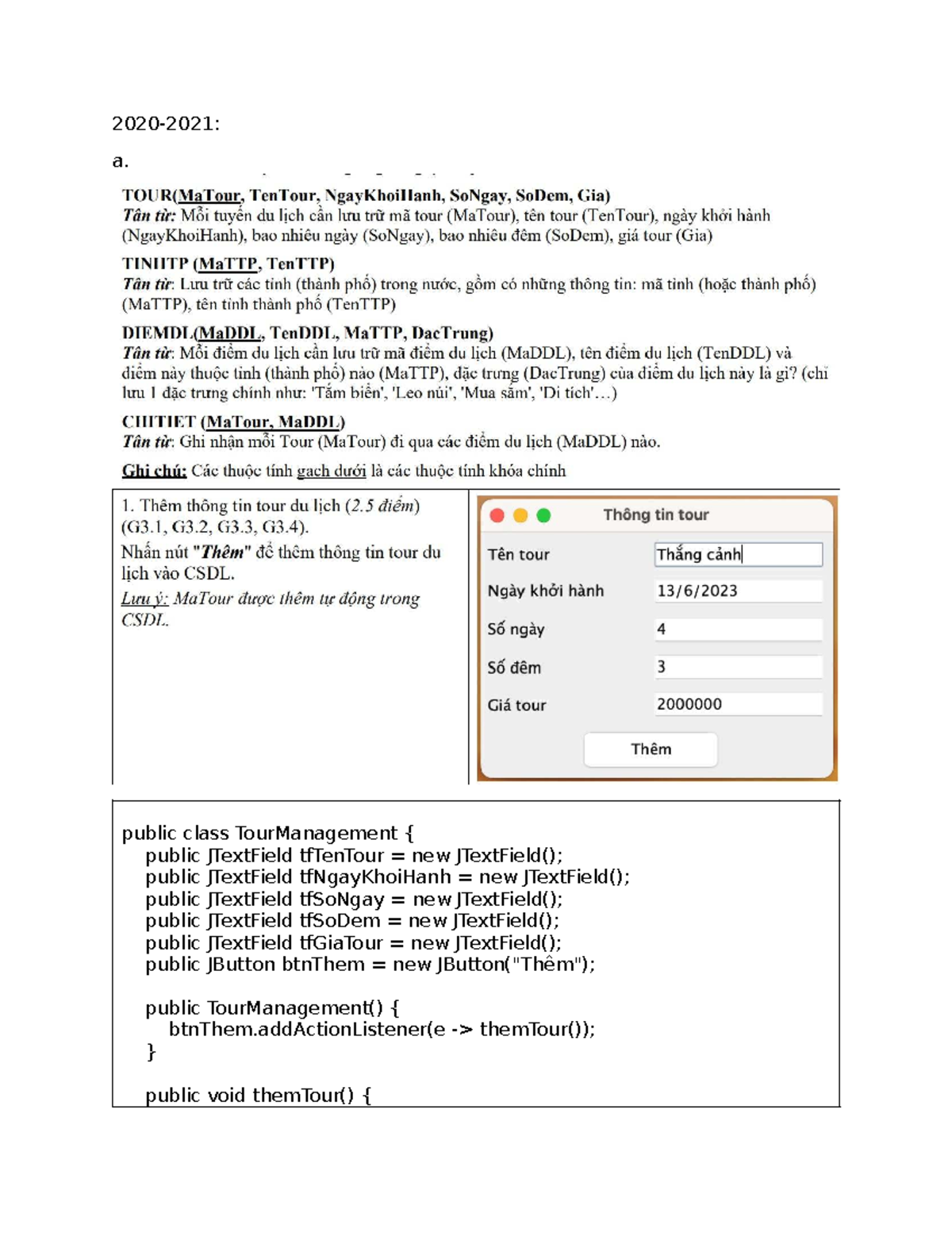 Java Course - Tour Management and Phone Repair Forms Overview - Studocu