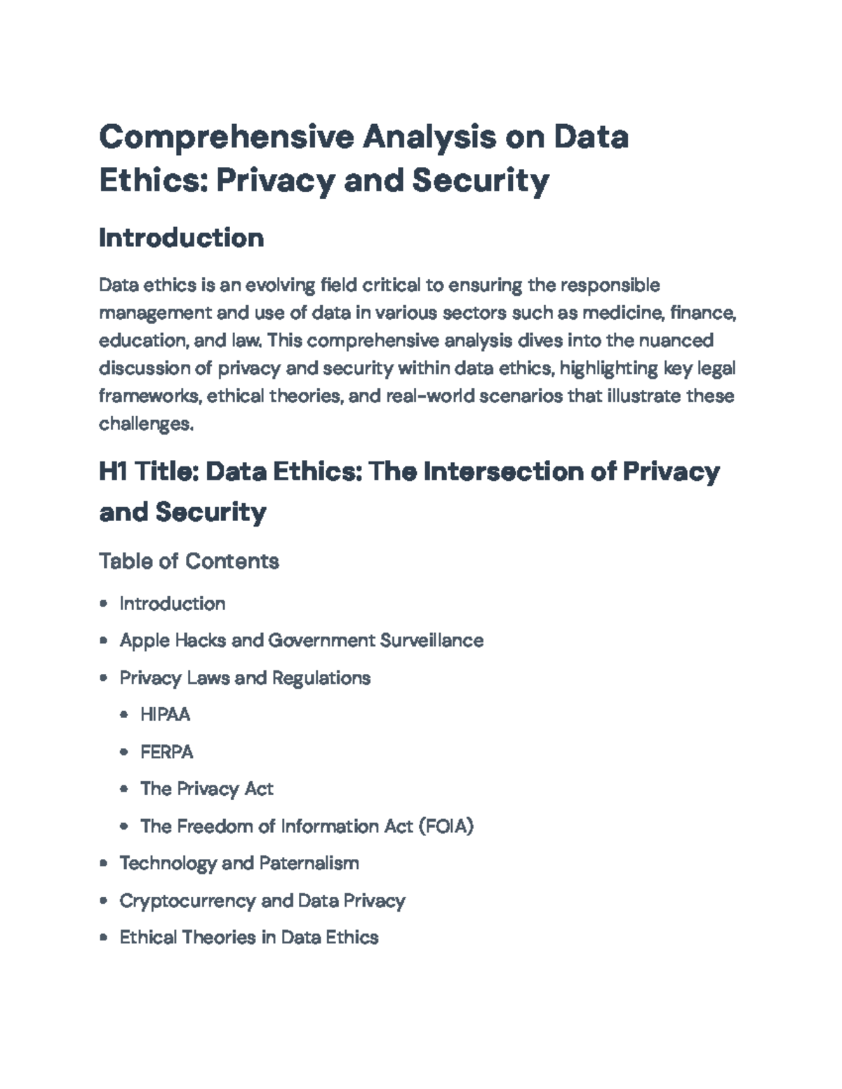 Data Ethics: Comprehensive Analysis on Privacy and Security Issues ...