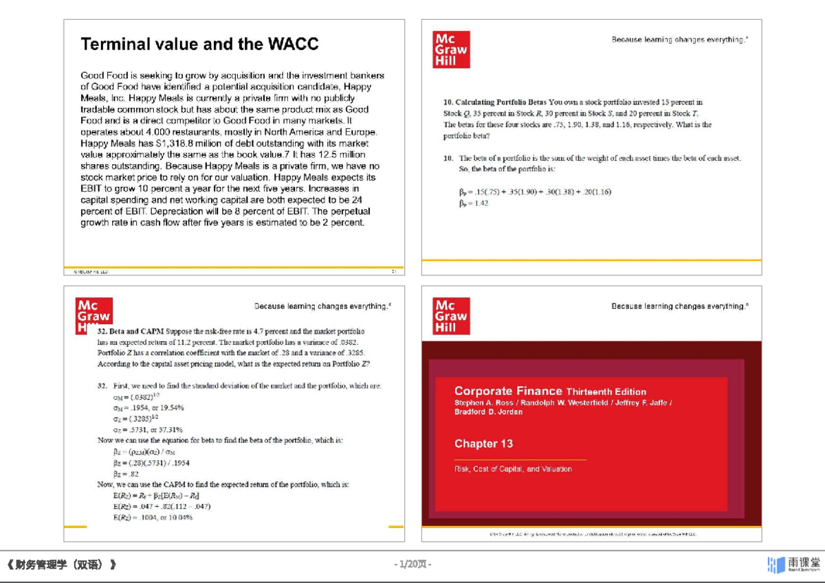 Terminal Value and WACC Analysis for Good Food Acquisition (FIN 301 ...