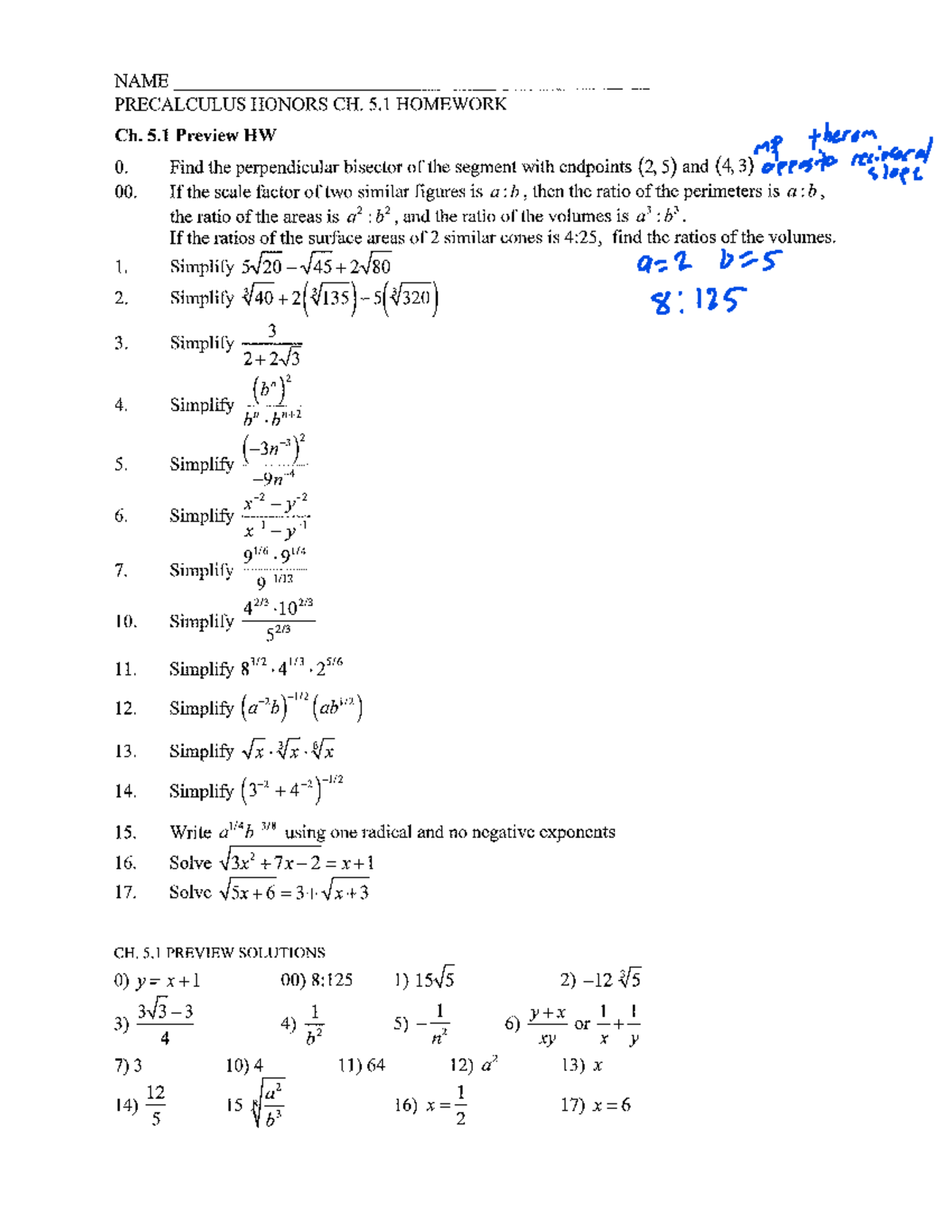 Precalculus Honors (MATH 101) Ch. 5.1 Homework Questions - Studocu