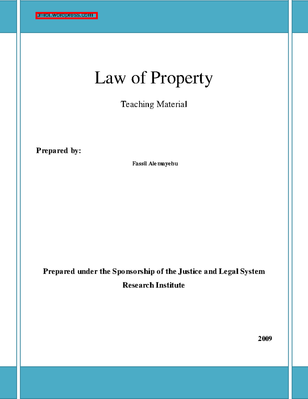 Law of Property: Key Concepts and Notes for Legal Studies - Studocu