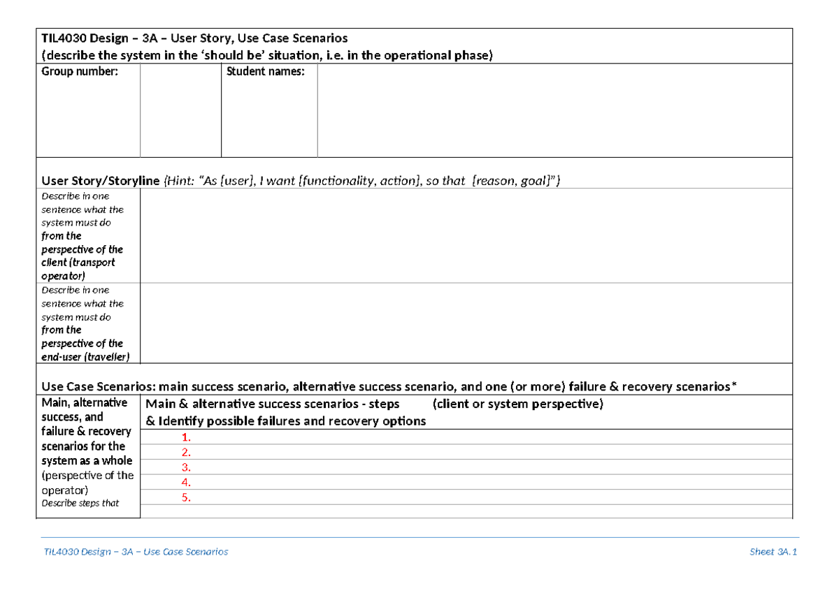TIL4030 Design 3A - User Story & Use Case Scenarios Guide - Studeersnel