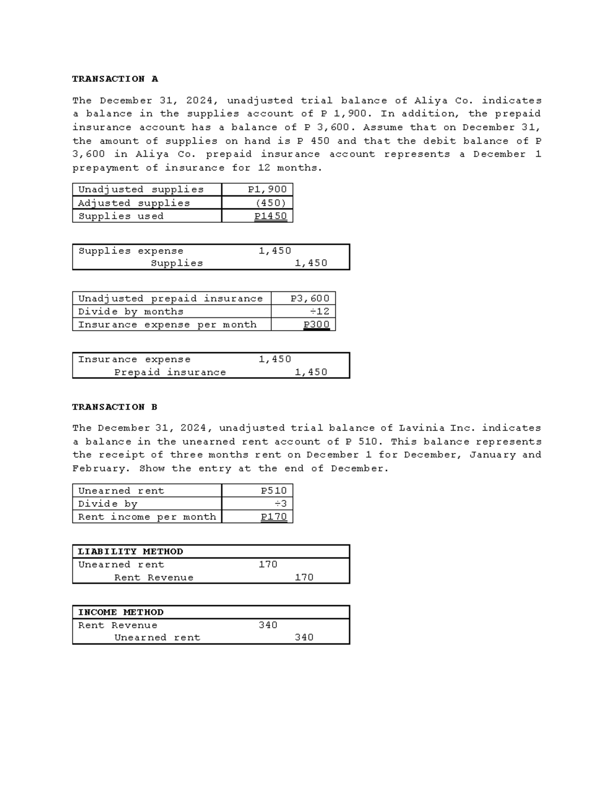 Sample Adjusting Entries for ACCT 101: Trial Balance Adjustments - Studocu