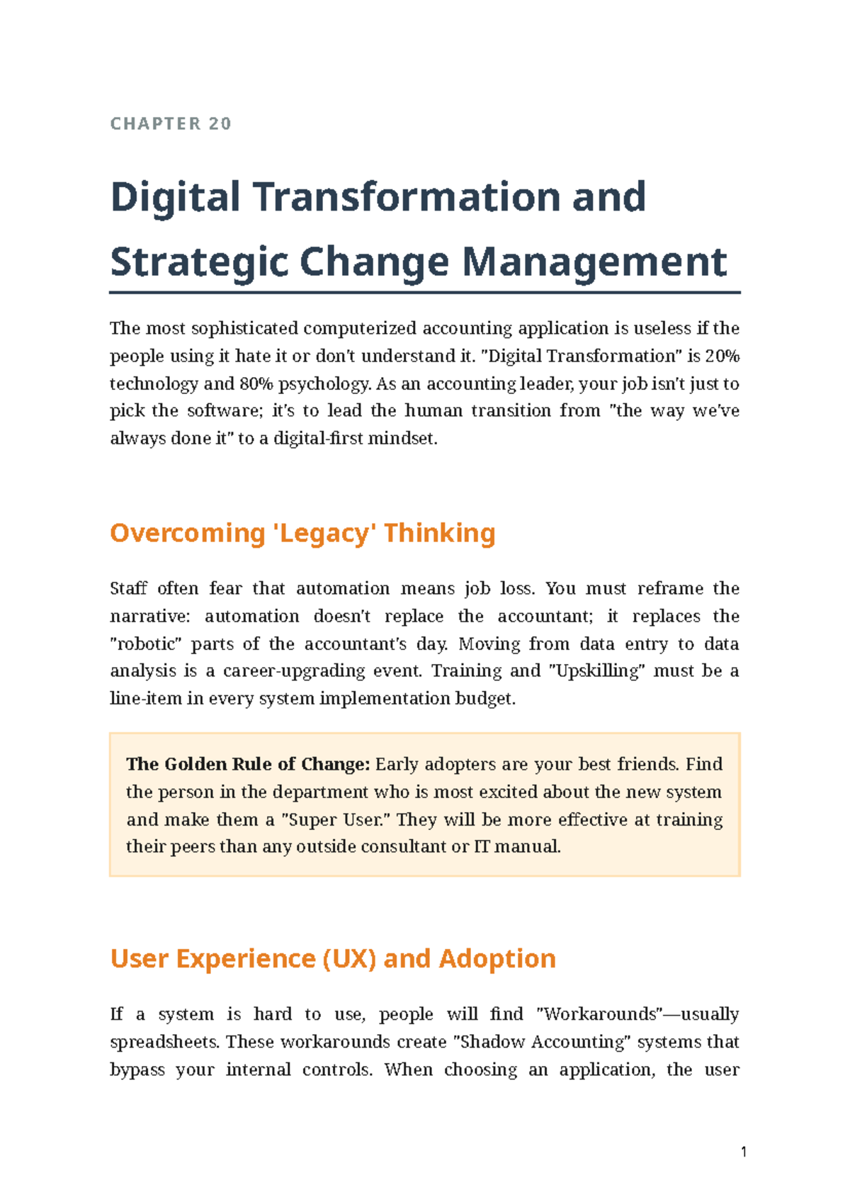 CHAPTER 20: Digital Transformation & Change Management Insights - Studocu