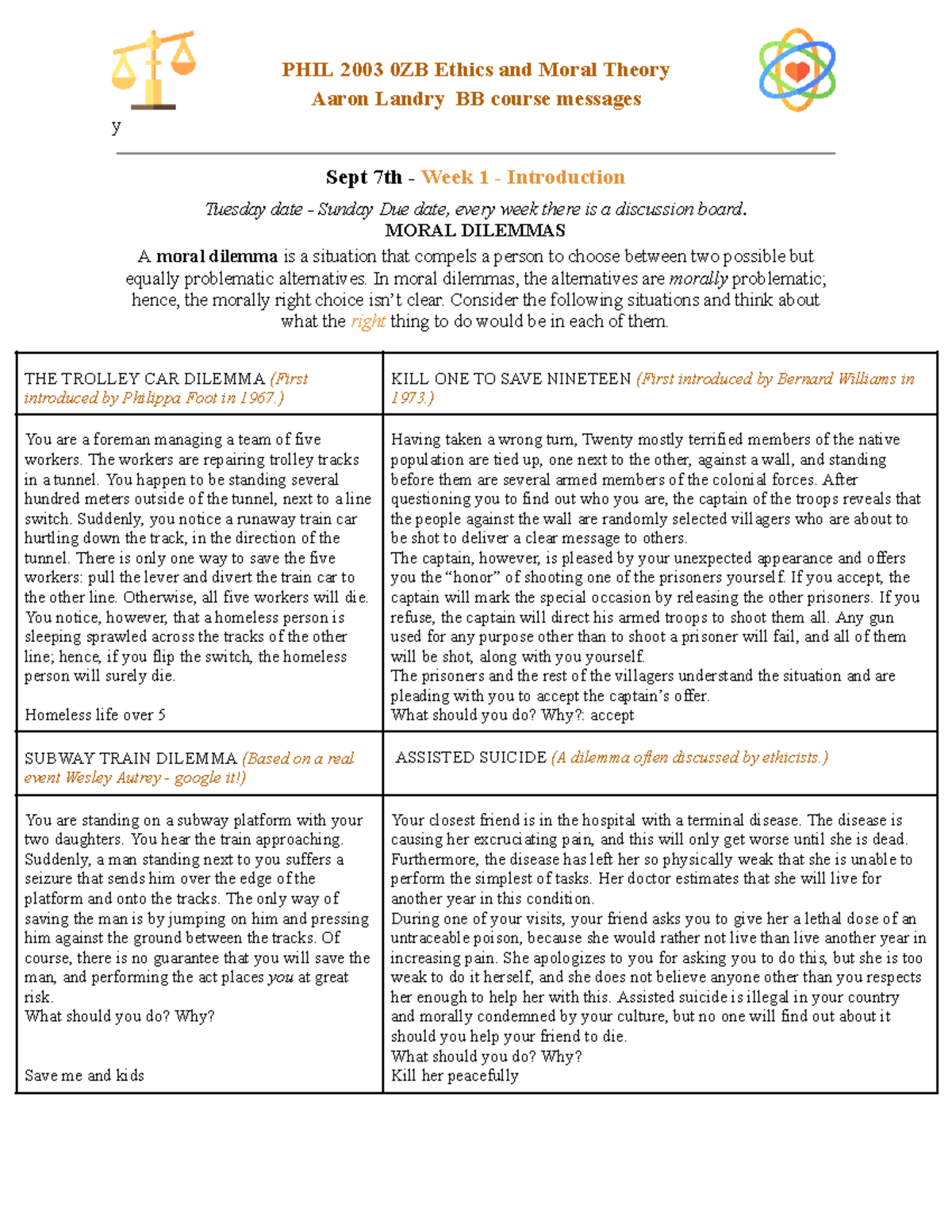 PHIL 2003 - Ethics and Moral Theory Lecture Notes (Weeks 1-12) - Studocu
