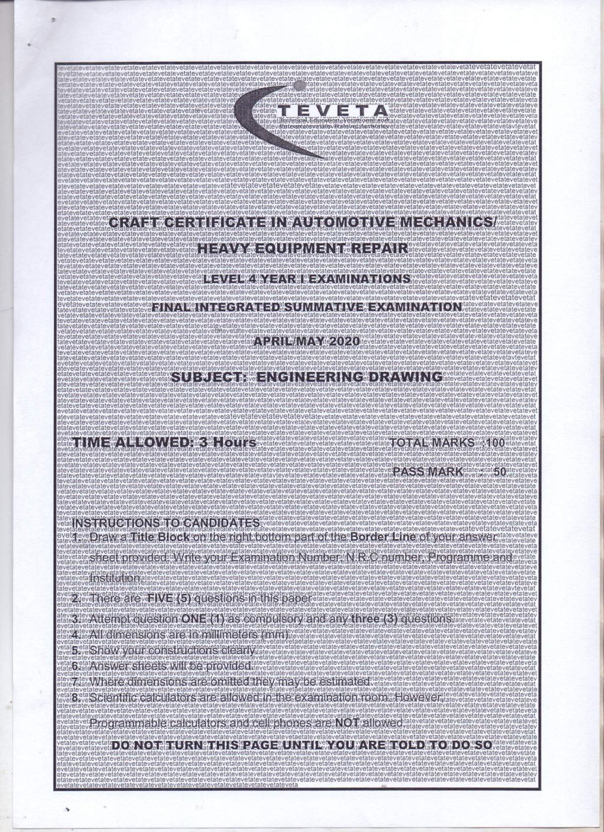 2020 Drawing IN Heavy Equipment Repair Level I Aprilmay 2020 1 ...