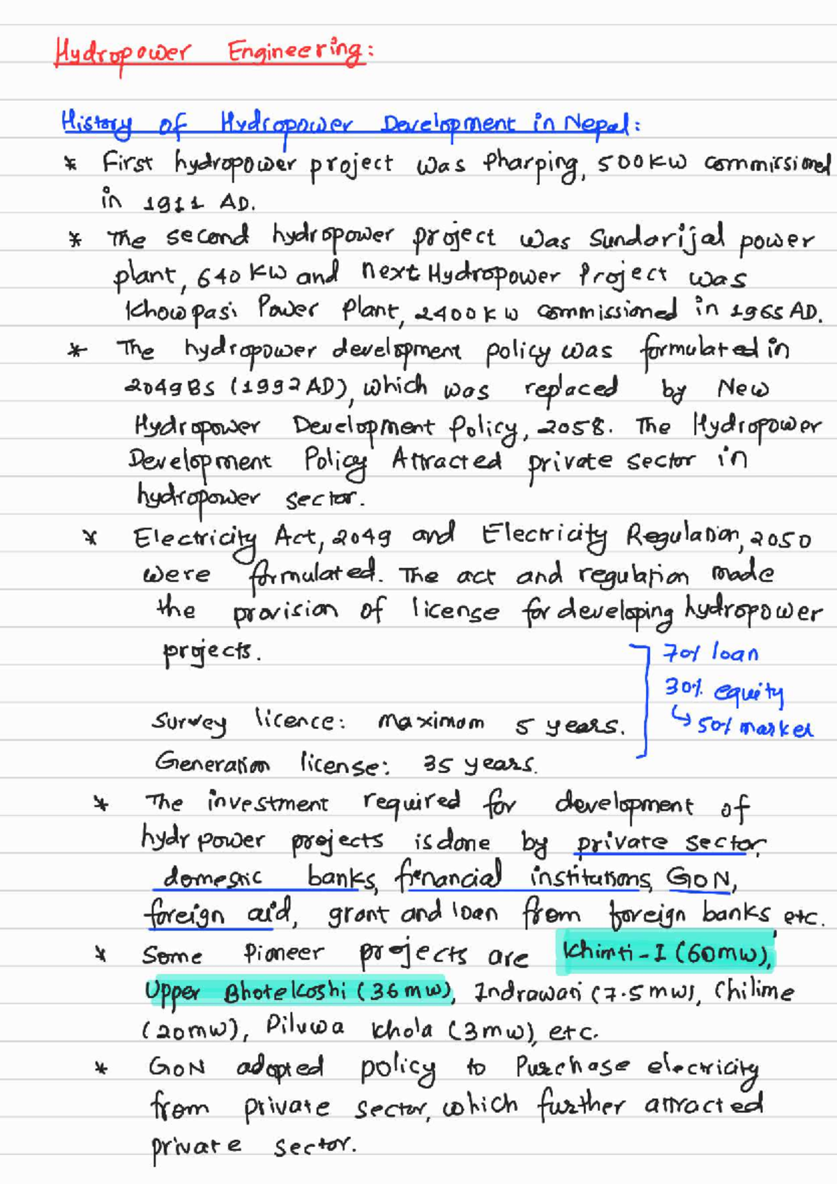 Hydropower Engineering (ENG 301): Development History in Nepal - Studocu