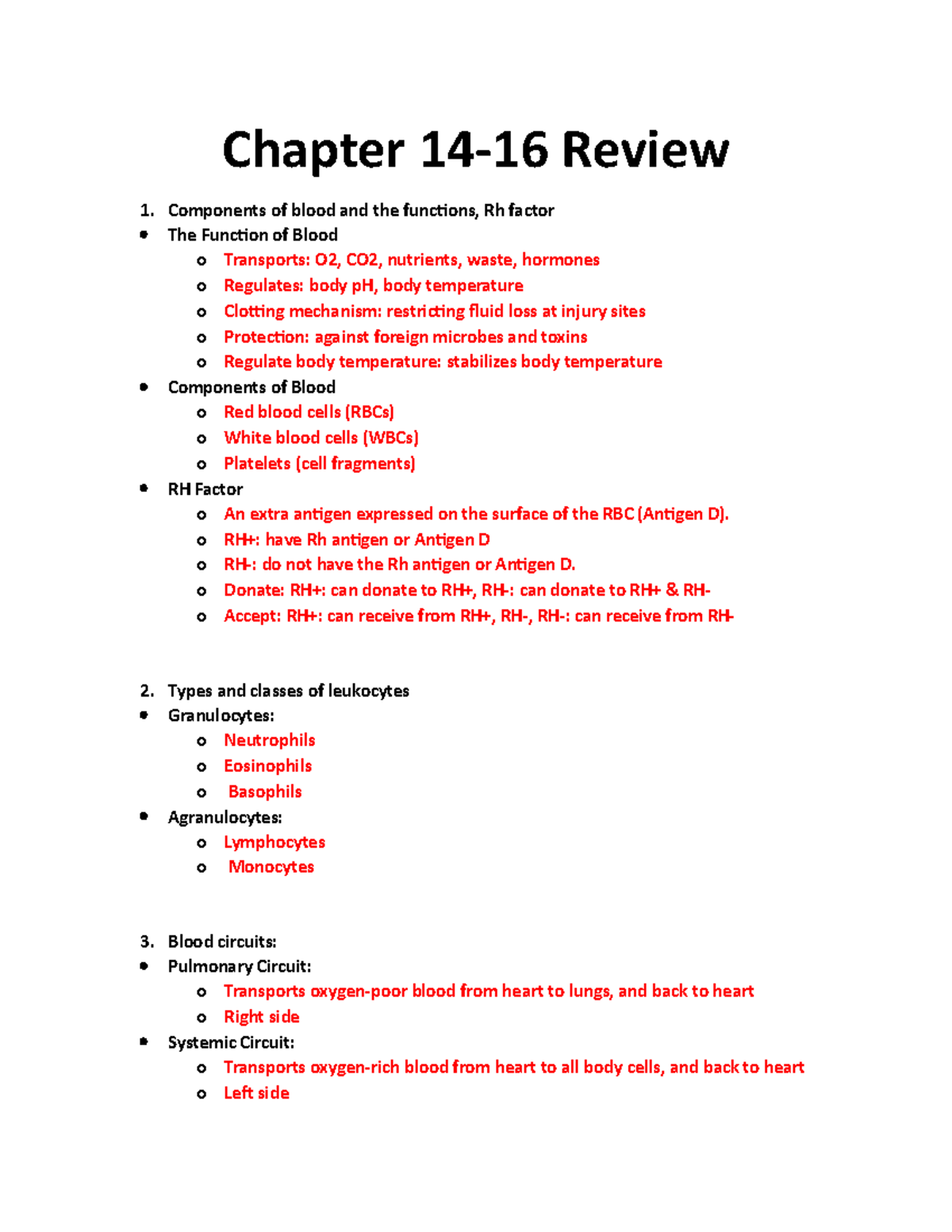 Chapter 14-16 Review - Lecture notes 14-16 - Chapter 14-16 Review ...