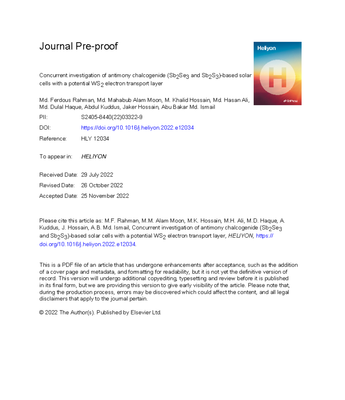 1-s2 - dfdfdf - Journal Pre-proof Concurrent investigation of antimony ...