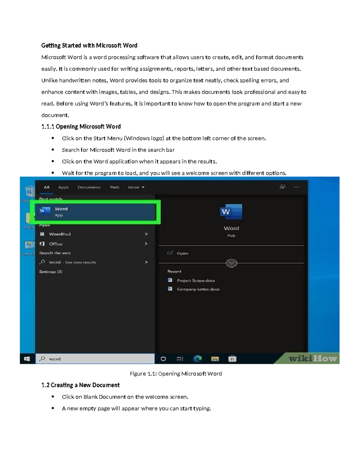 ICT Lecture 08: Getting Started with Microsoft Word - Studocu
