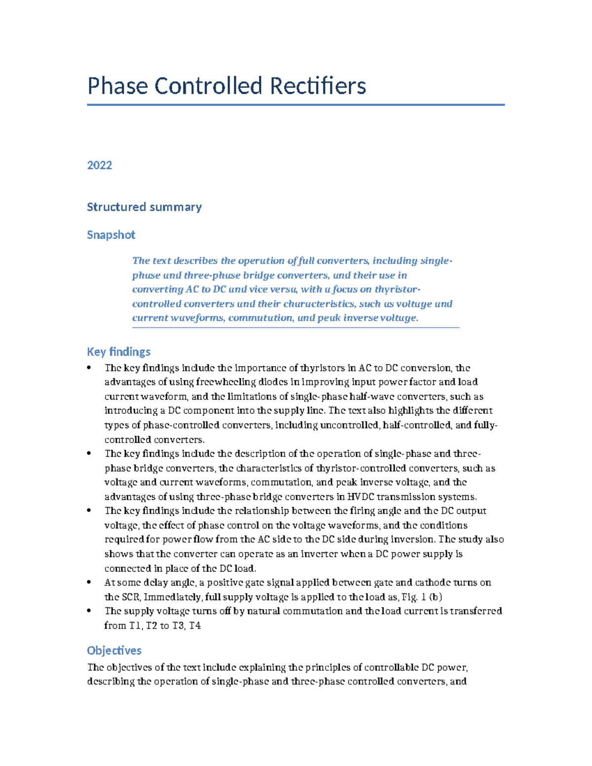 Phase Controlled Rectifiers: A Comprehensive Overview in Power ...