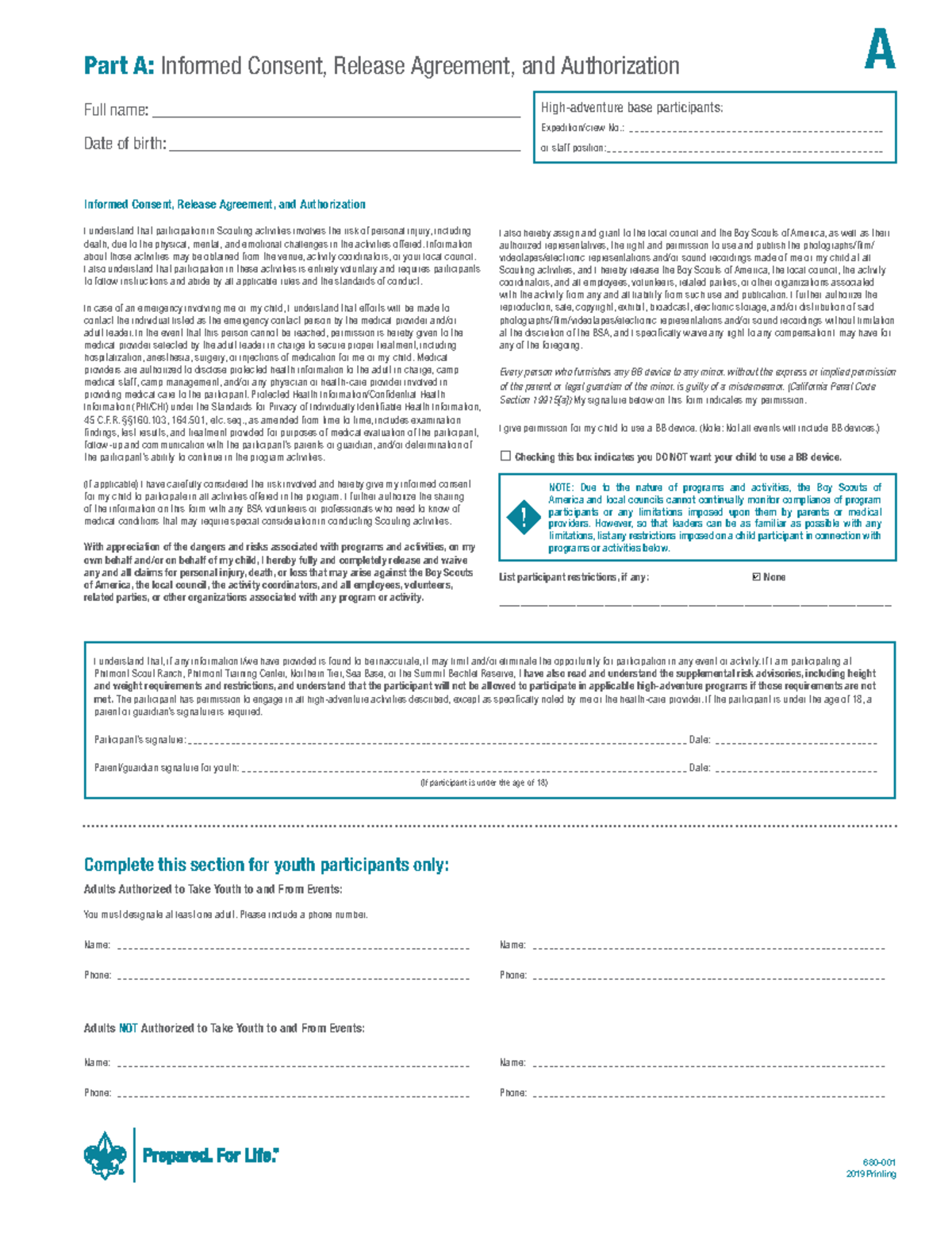 T41-680-001 Informed Consent & Authorization for Scouting Activities ...