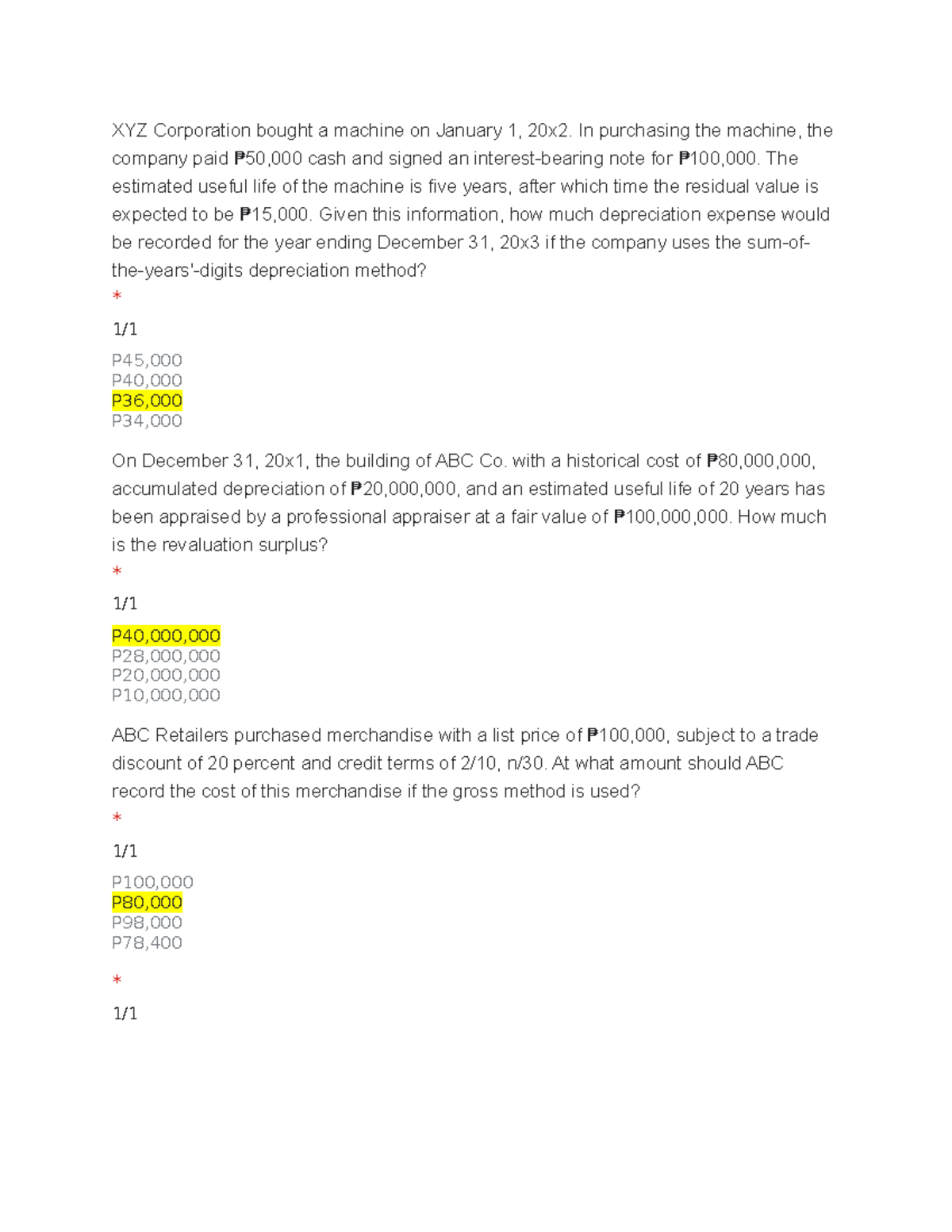 LO5 - POA Activity MCQ on Intermediate Accounting with Answers - Studocu