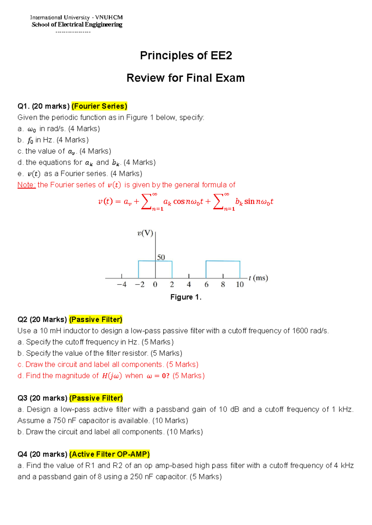 EE2 Final Exam Review - Principles of Electrical Engineering 2 - Studocu