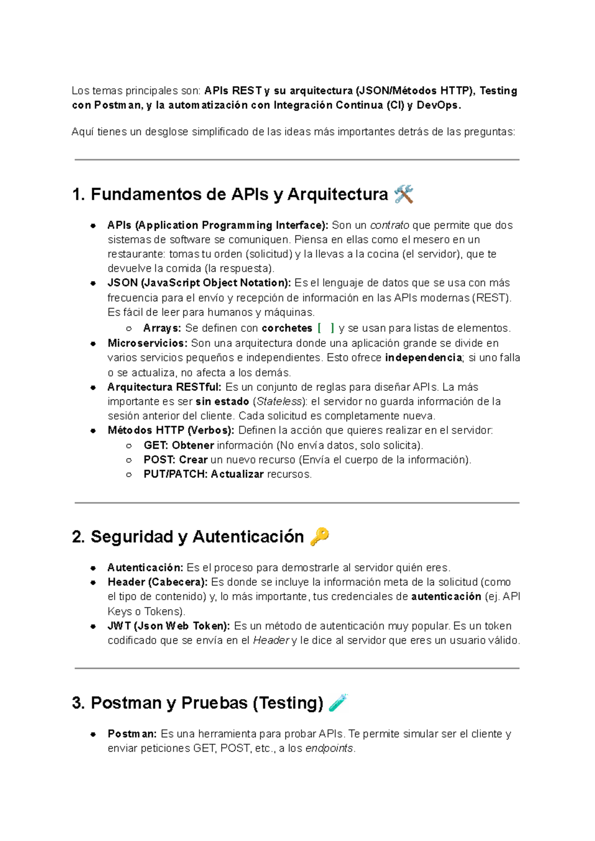 APIs REST y Arquitectura HTTP: Fundamentos y Testing con Postman - Studocu