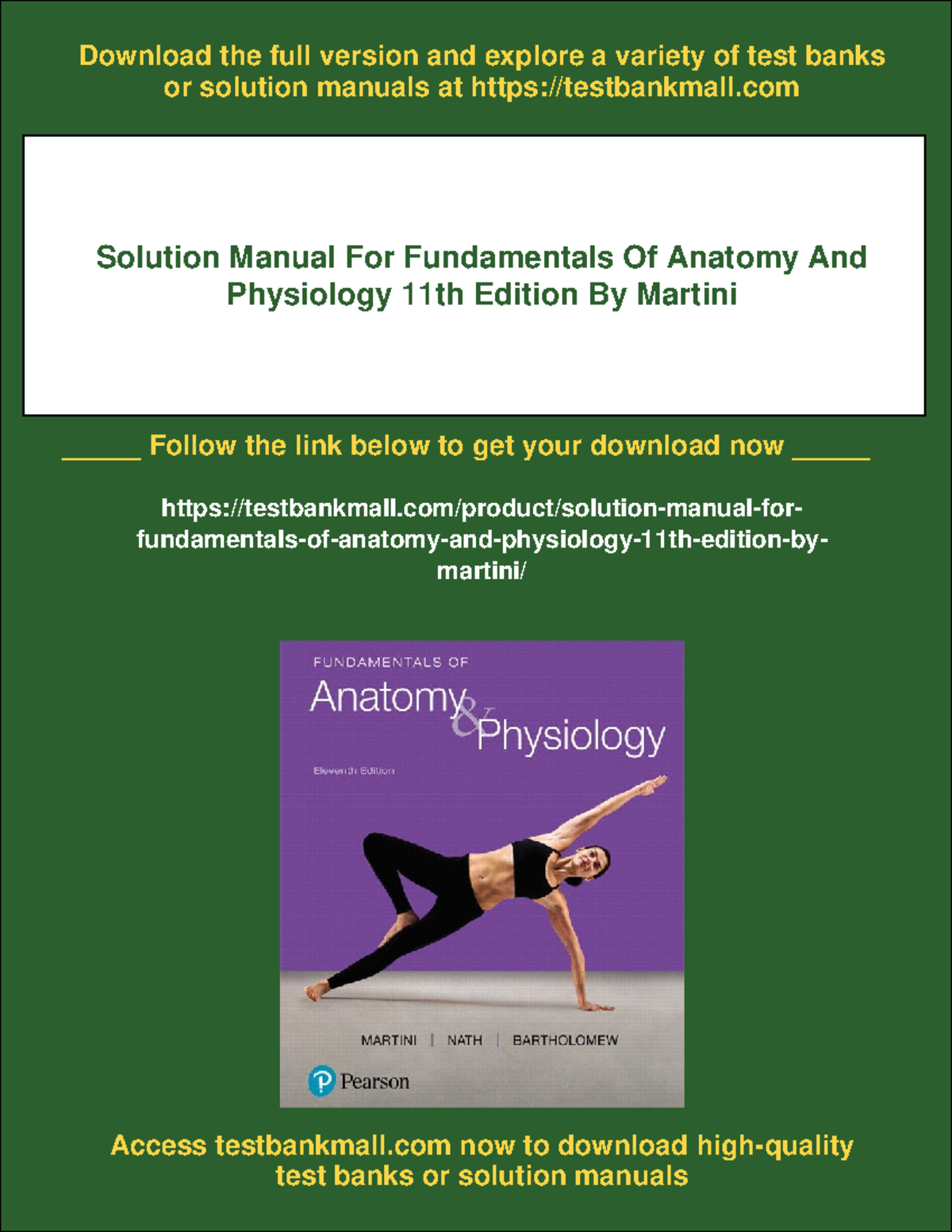 Solution Manual for Fundamentals of Anatomy & Physiology 11E by Martini ...