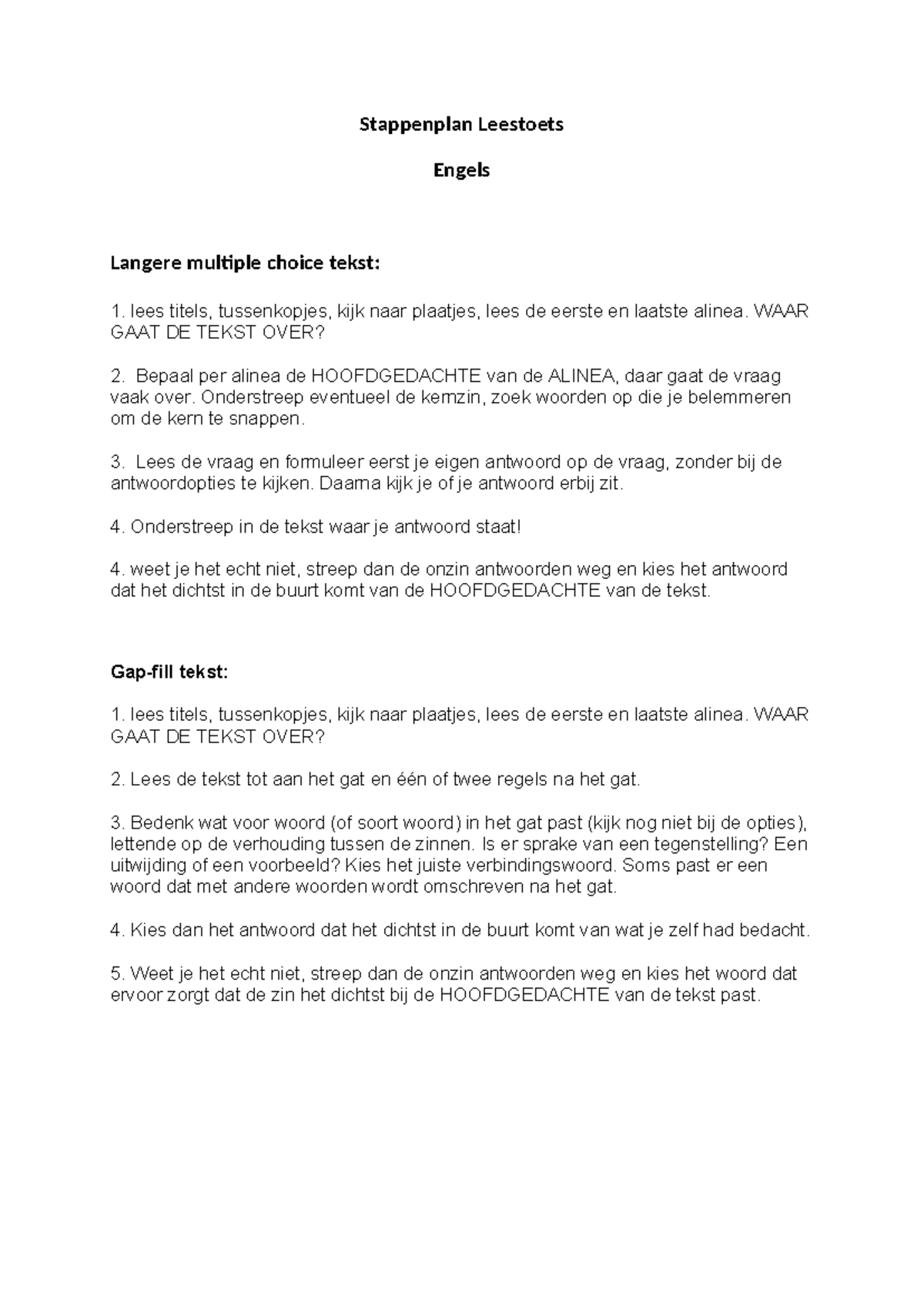 Stappenplan Leestoets: Tips voor Multiple Choice en Gap-fill Vragen ...