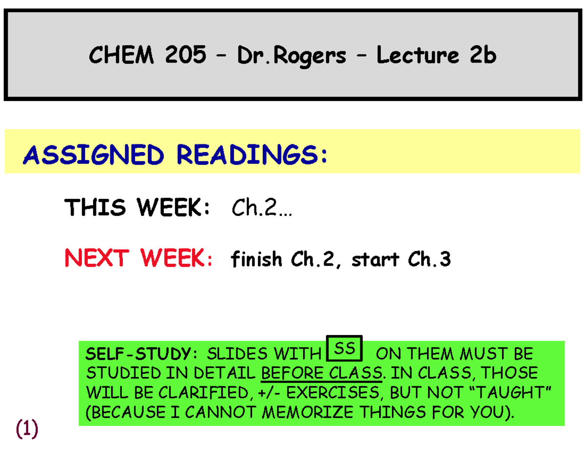 CHEM 205 Dr. Rogers Lecture 2b: Ionic Compounds - Formulas & Properties ...